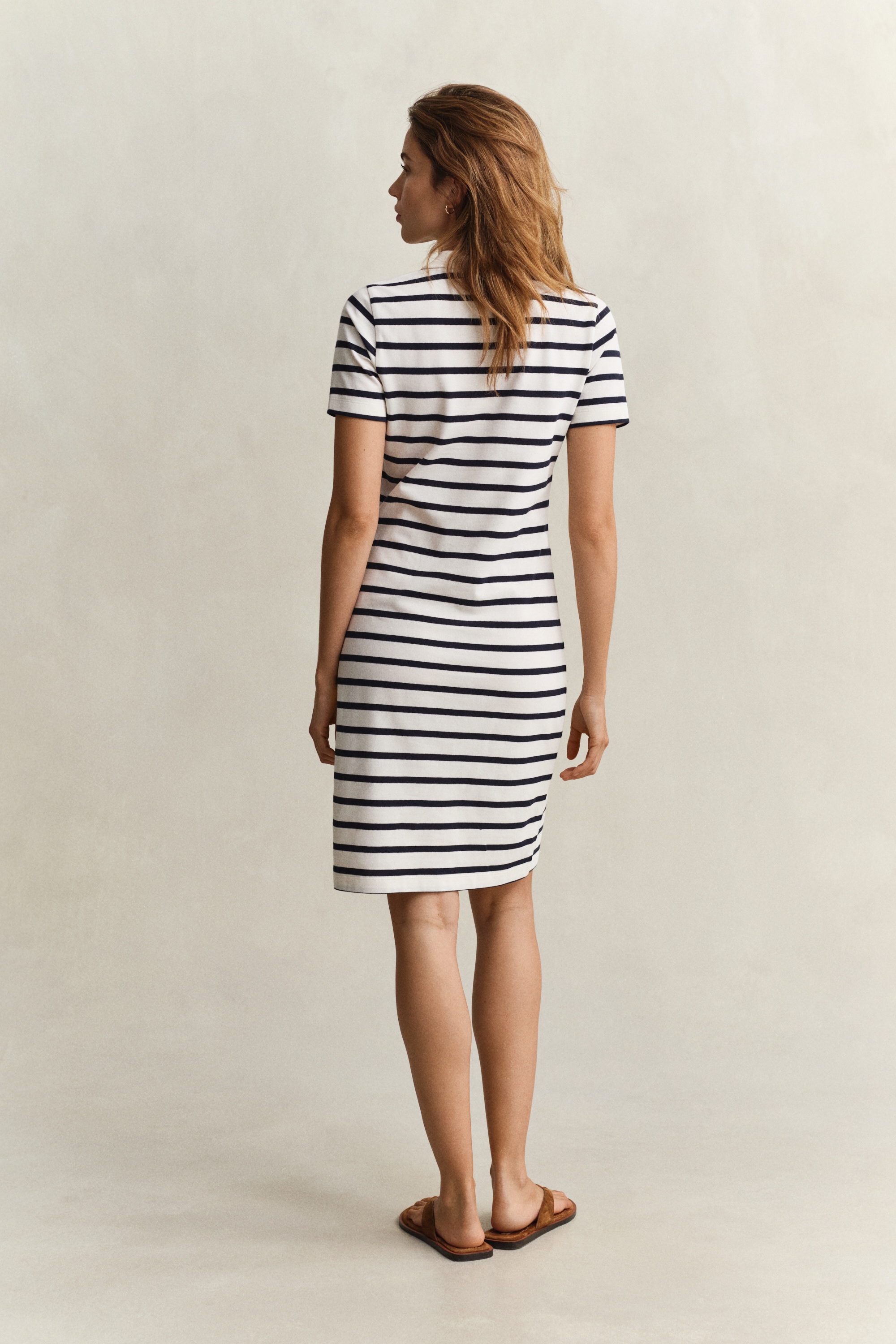 Gant Polokleid »SLIM STRIPED PIQUE POLO« Ohne Tasche Slim fit mit Polokragen