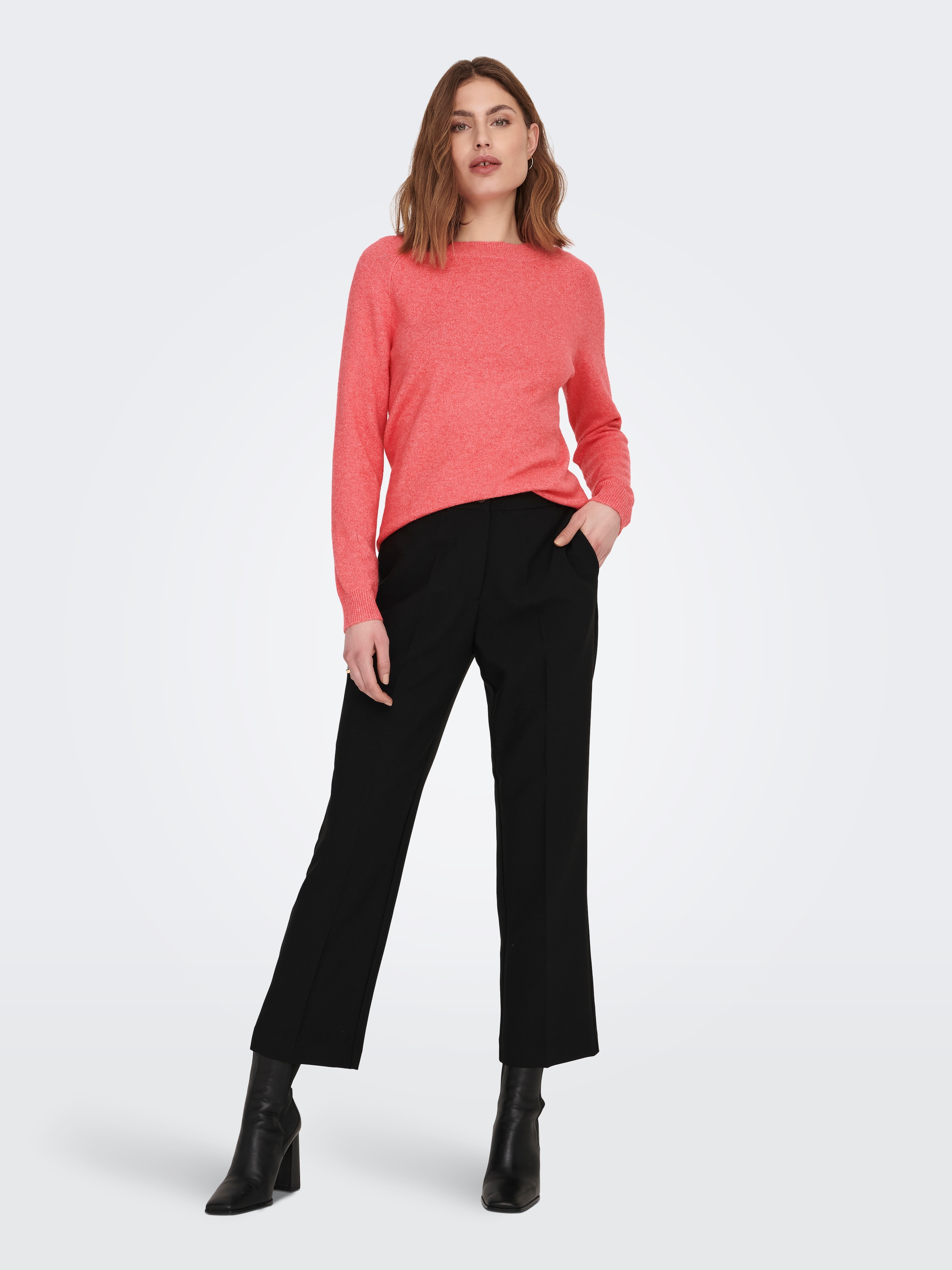 ONLY Rundhalspullover »ONLRICA LIFE L/S PULLOVER  KNT NOOS« Materialmix, regular fit