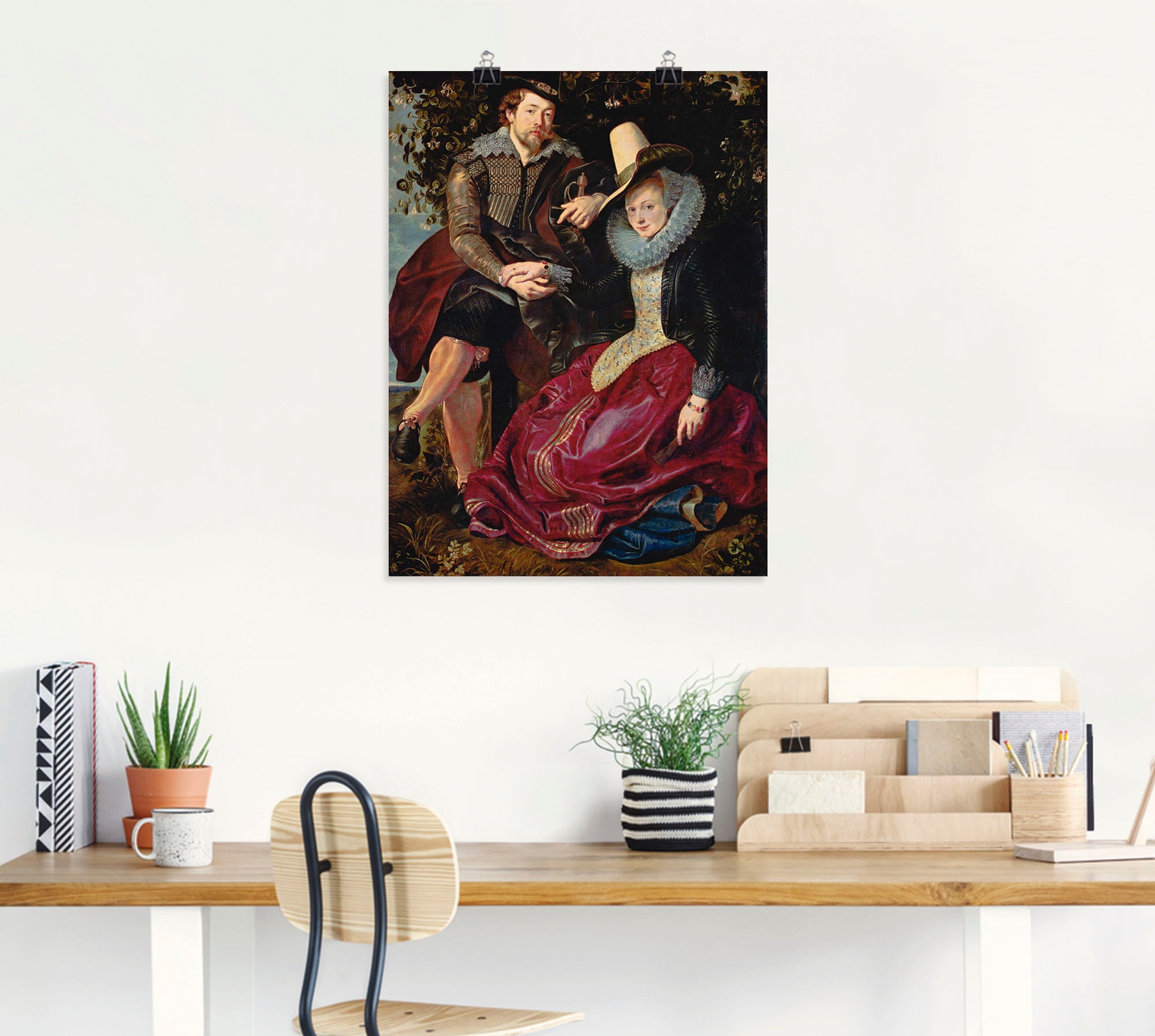 Artland Wandbild »Rubens und Frau in Geißblattlaube«, Paar, (1 St.), als Leinwandbild, Wandaufkleber oder Poster in versch. Größen