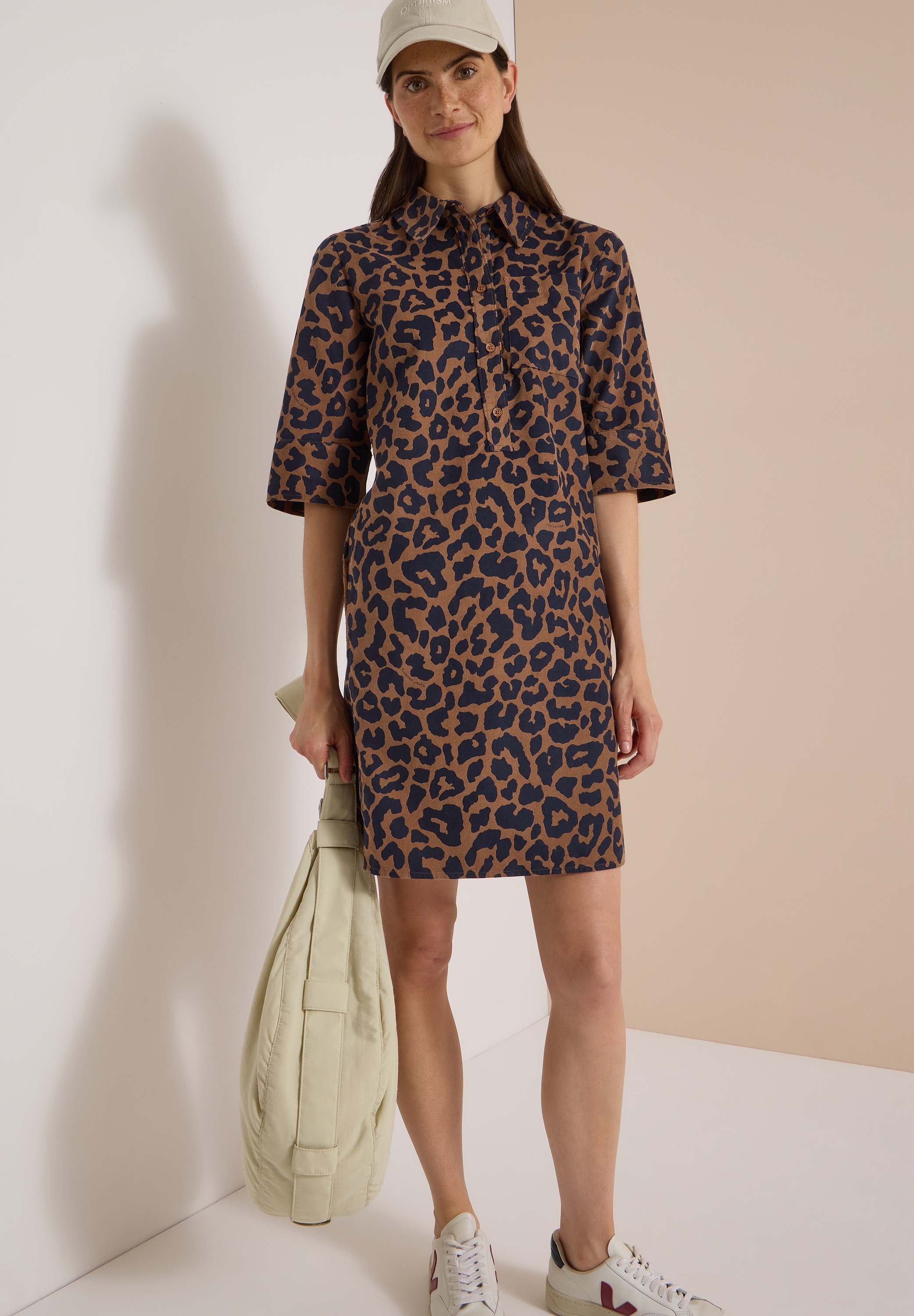 Cecil Cordkleid Brusttasche Animal Print, Brusttasche, Baumwolle