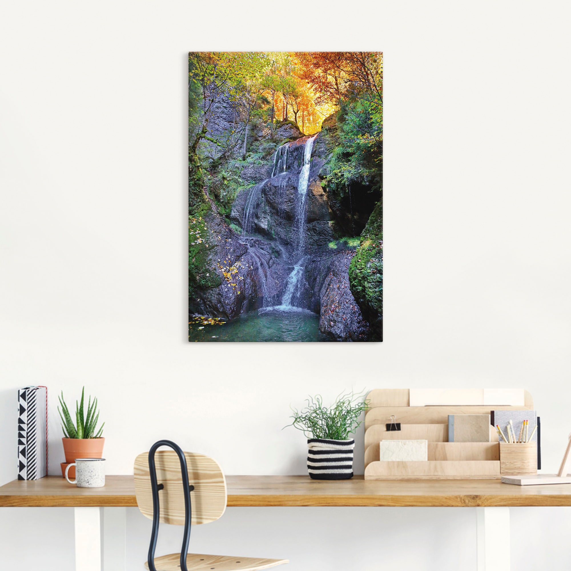 Artland Leinwandbild »Niedersonthofener Wasserfall im Allgäu« Wasserfallbilder 1 Stk. tlg. auf Holzrahmen gespannt