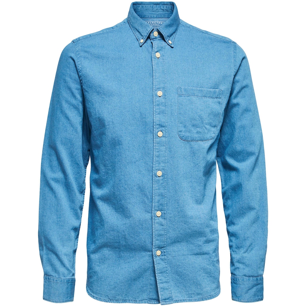 SELECTED HOMME Langarmhemd »SLHREGRICK-DENIM SHIRT LS S NOOS«