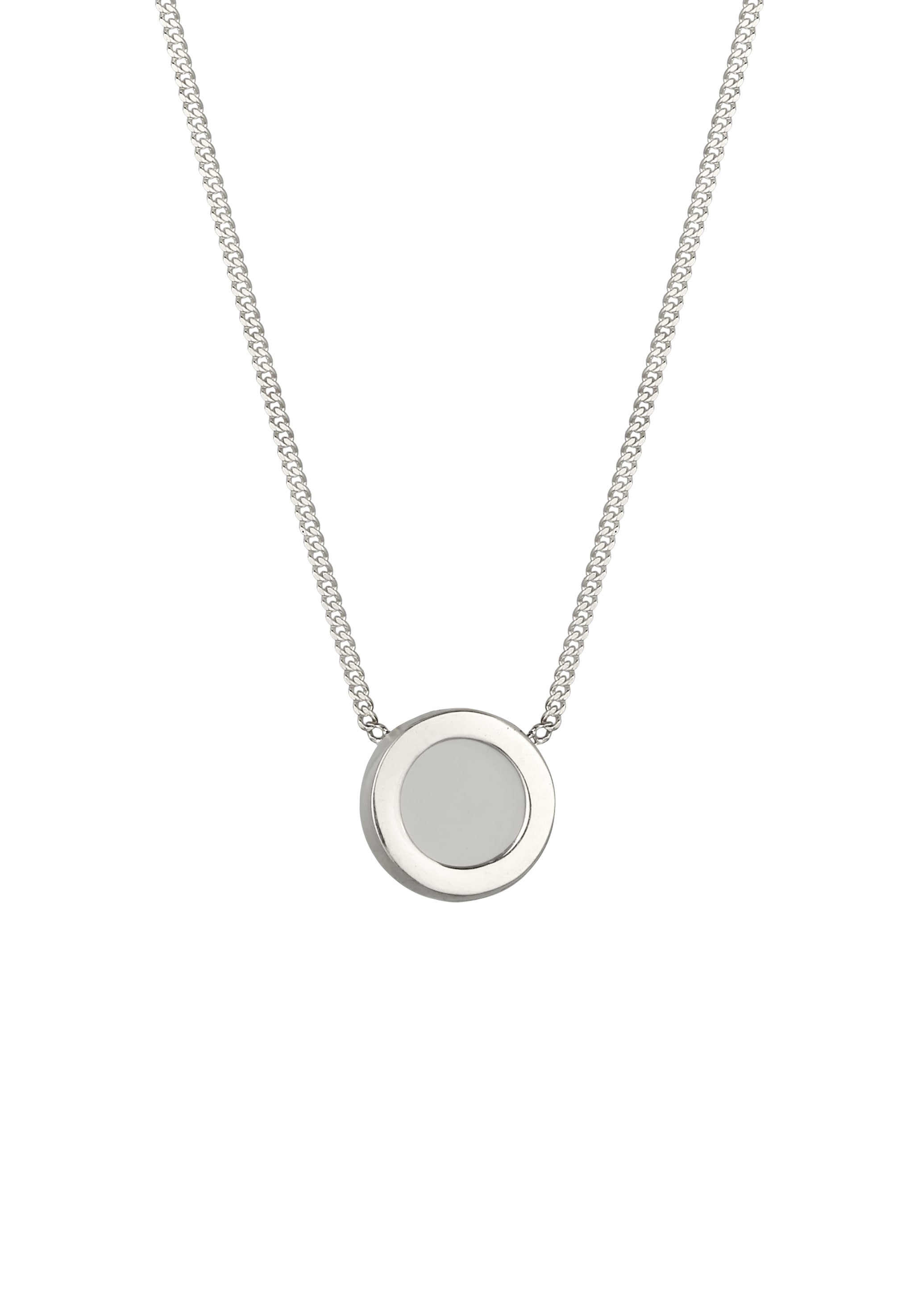 Elli Silberkette »Halskette Rock Crystal Kreis Transparent 925 Sterling Silber«
