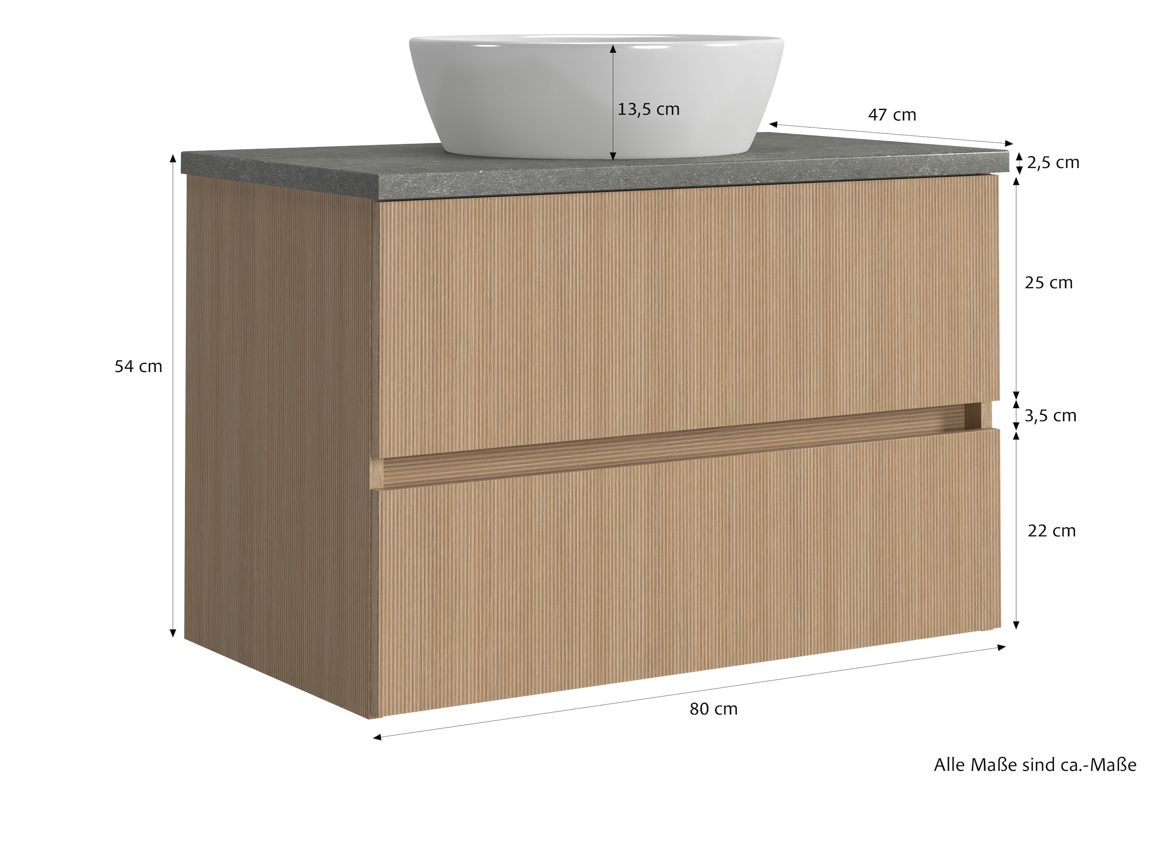 welltime Badmöbel-Set »Eixo«, Set 140 cm breit, Badmöbel mit LED-Beleuchtung