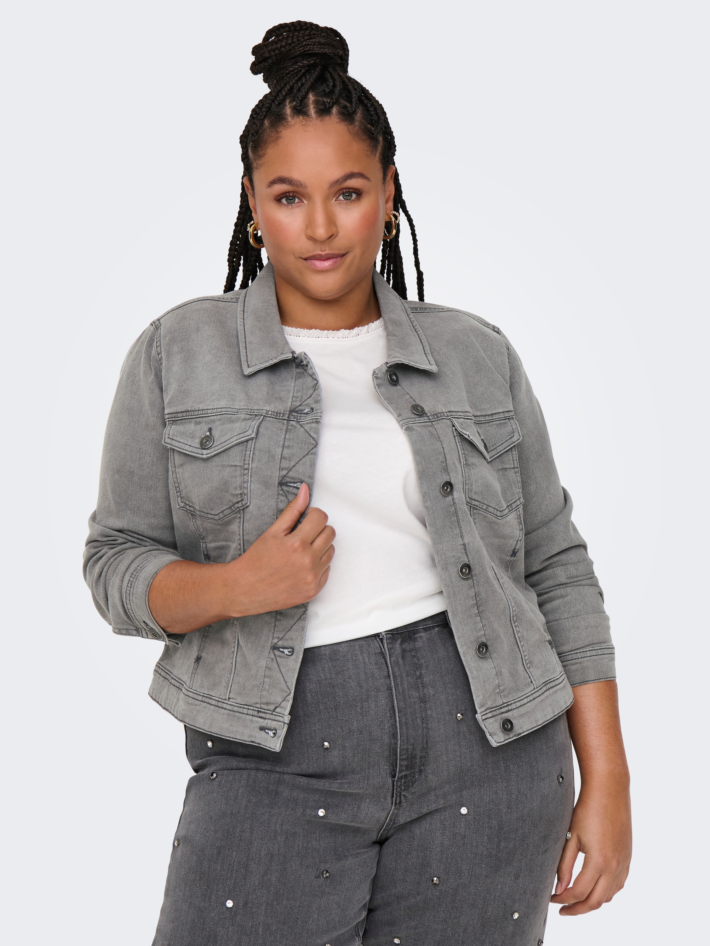 ONLY CARMAKOMA Jeansjacke »CARWESPA LS JACKET MGD DNM NOOS«