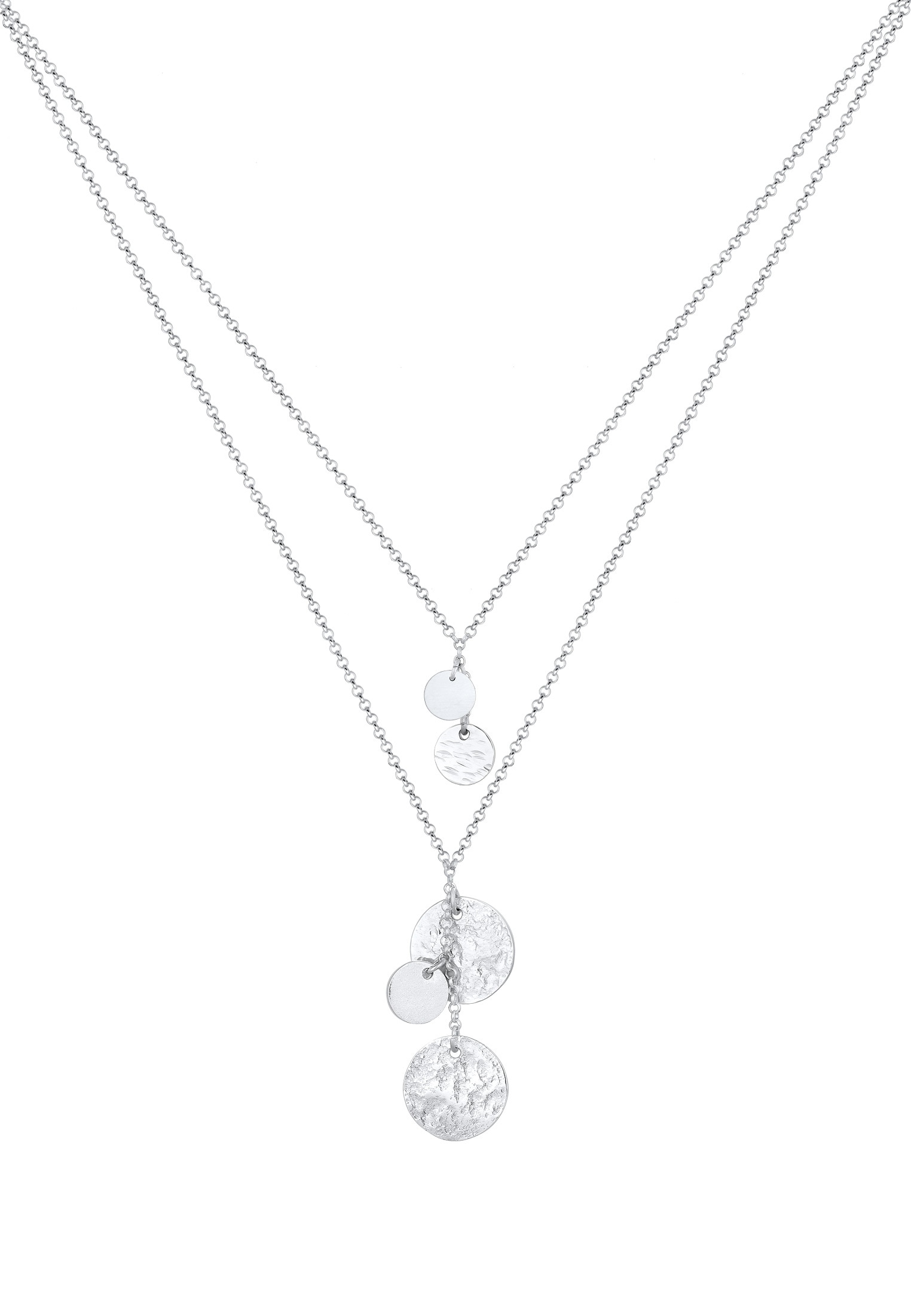 Elli Premium Silberkette »Halskette Layer Plättchen 925 Sterling Silver«