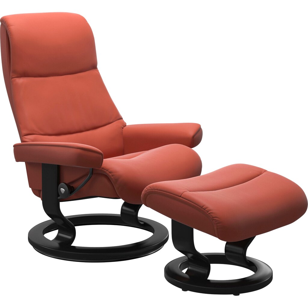 Stressless® Relaxsessel »View«, (Set, Relaxsessel mit Hocker), mit Classic Base, Größe L,Gestell Schwarz