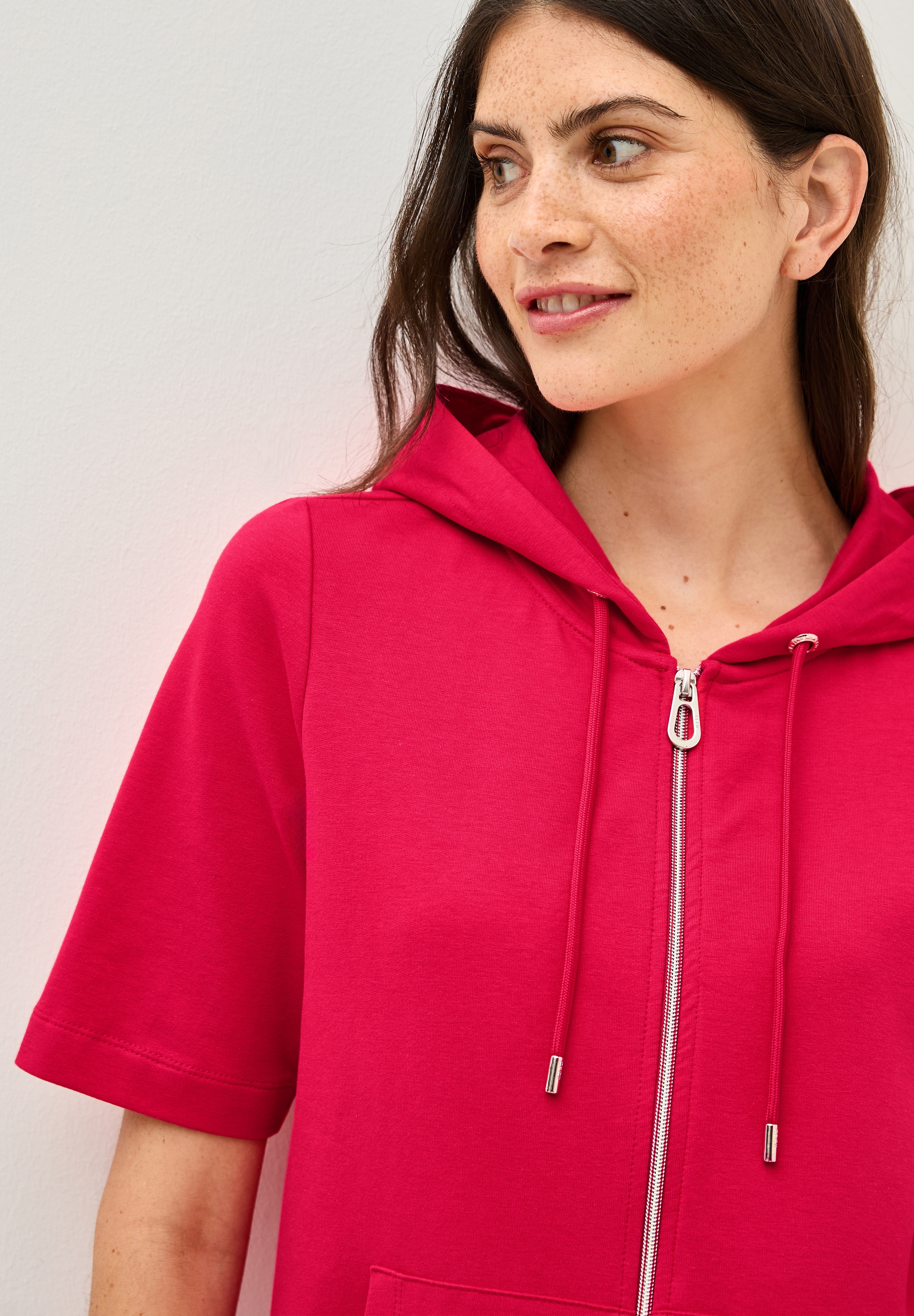 Cecil Kapuzensweatjacke, kurzarm, mit Kordelzug