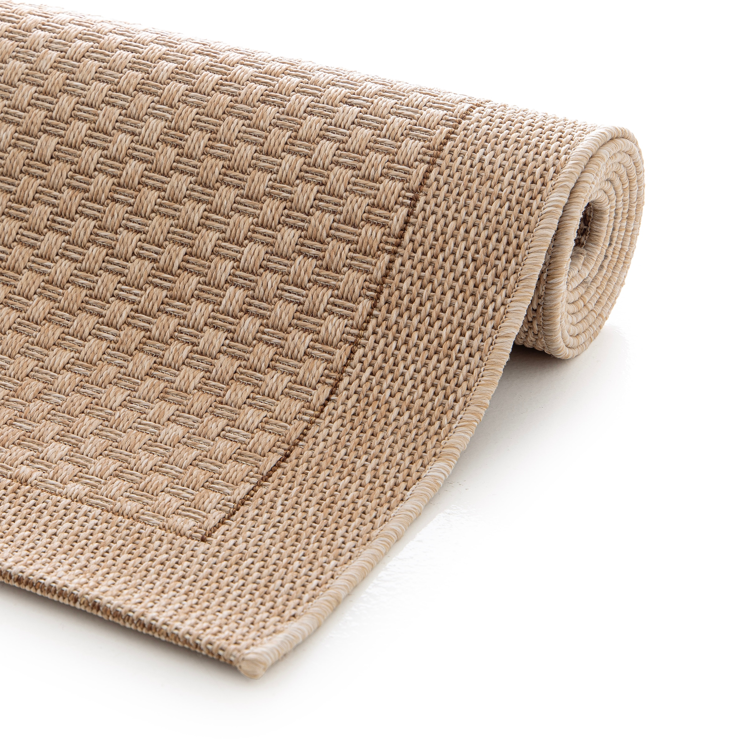 OTTO home Teppich »Arona, Sisal-Optik mit Bordüre, auch für Balkon und Terrasse« rechteckig 7 mm Höhe In- und Outdoor geeignet, Wetterfest & UV-beständig