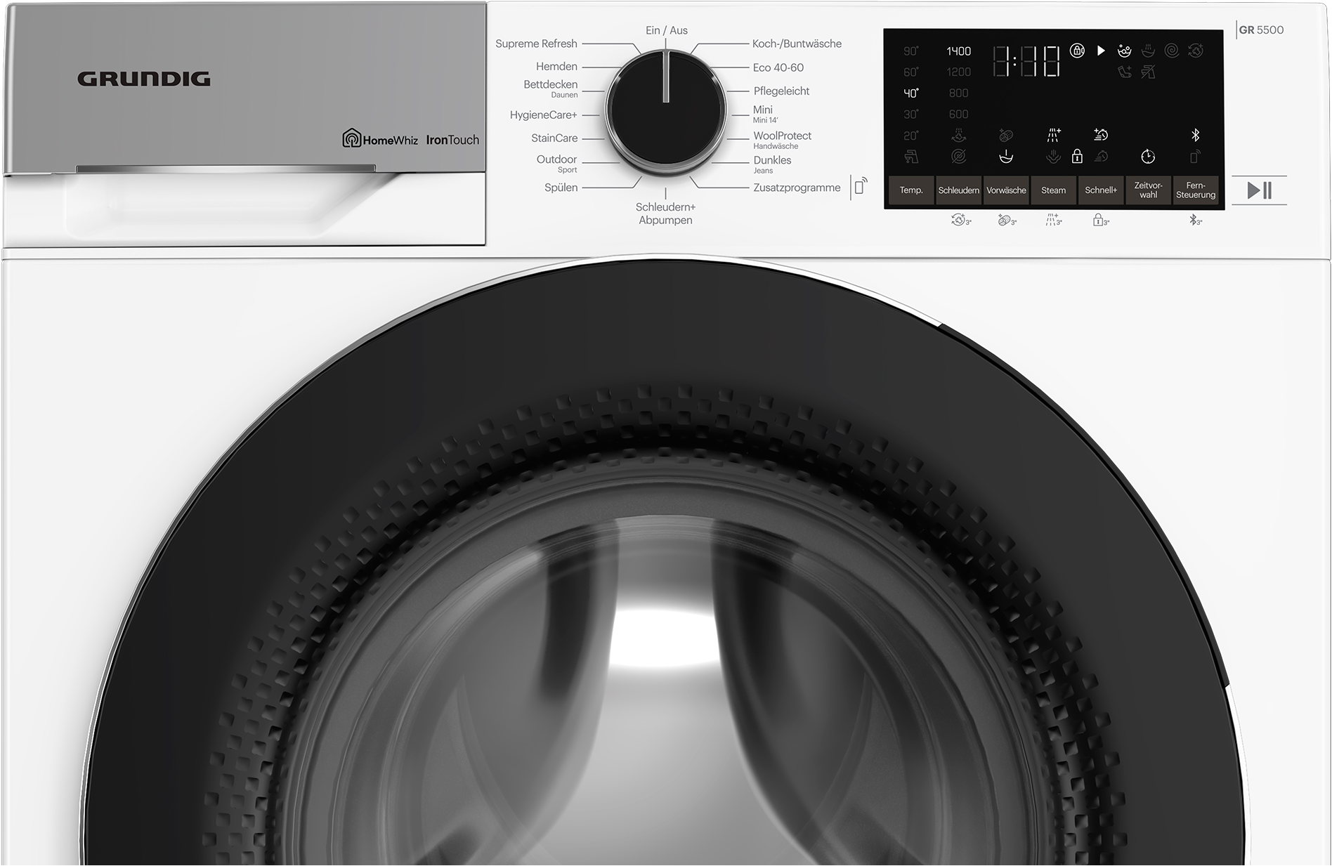 Grundig Waschmaschine »GW5P59415W2 7178577000«, 9 kg, 1400 U/min, IronTouch Technologie