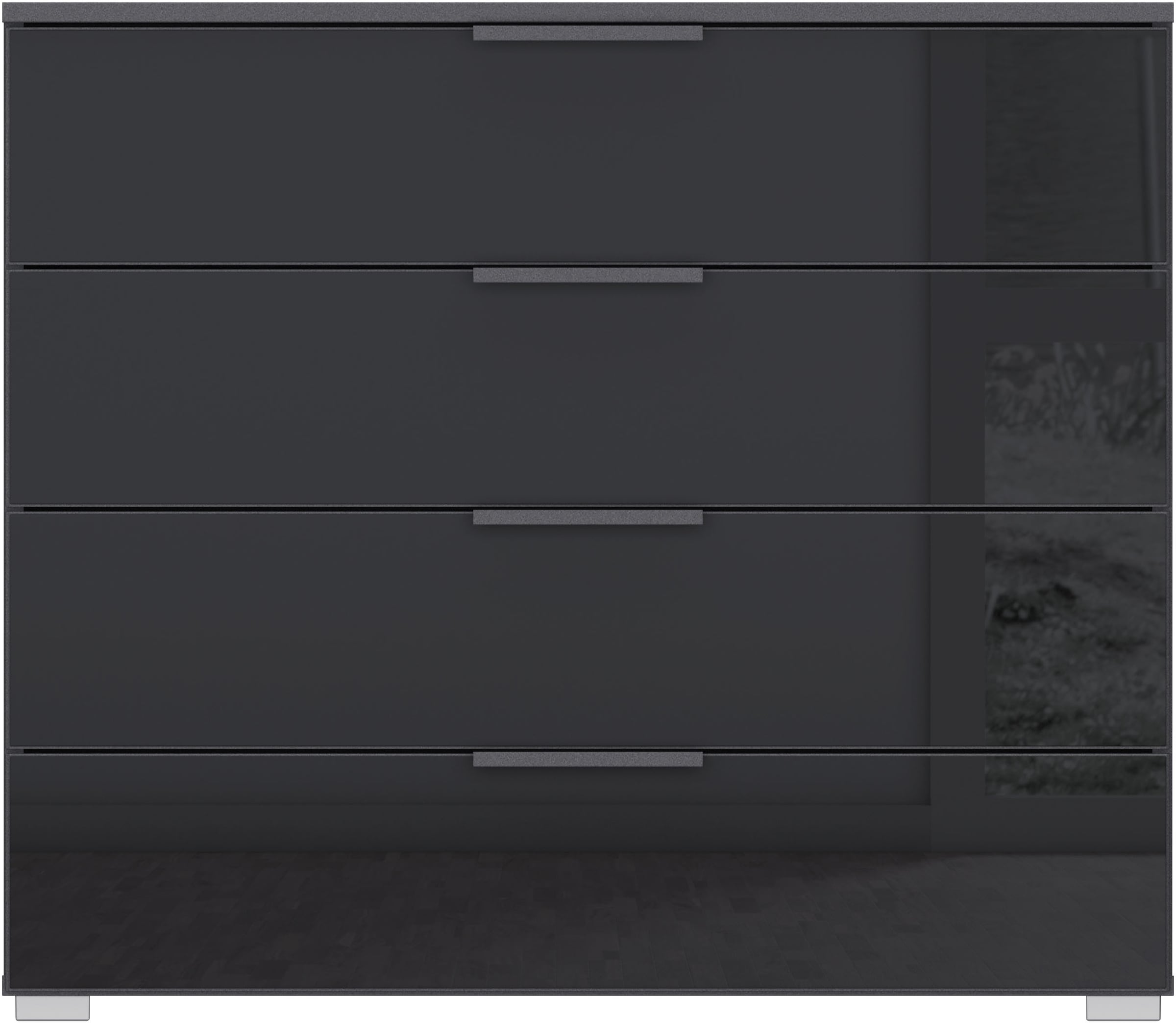 rauch Schubkastenkommode »Sideboard Kommode Schubkastenkommode KOLUNA mit Glasfront« Breite 80 cm,  vier große und geräumige Schubladen mit viel Stauraum MADE IN GERMANY