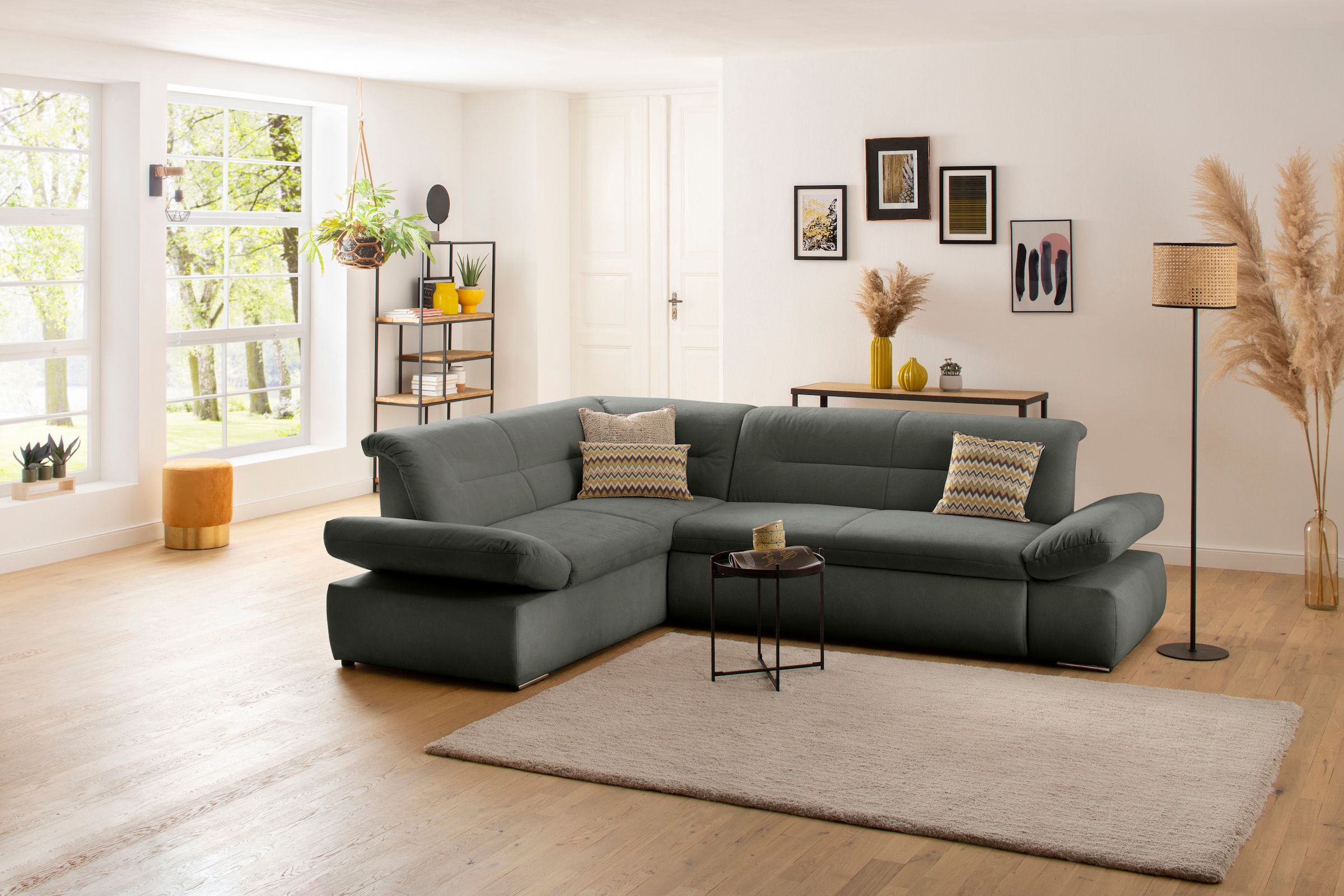 INOSIGN Ecksofa »Avesa L-Form«, Wahlweise mit Arm- und Bettfunktion, B/T/H: 275/211/80 cm