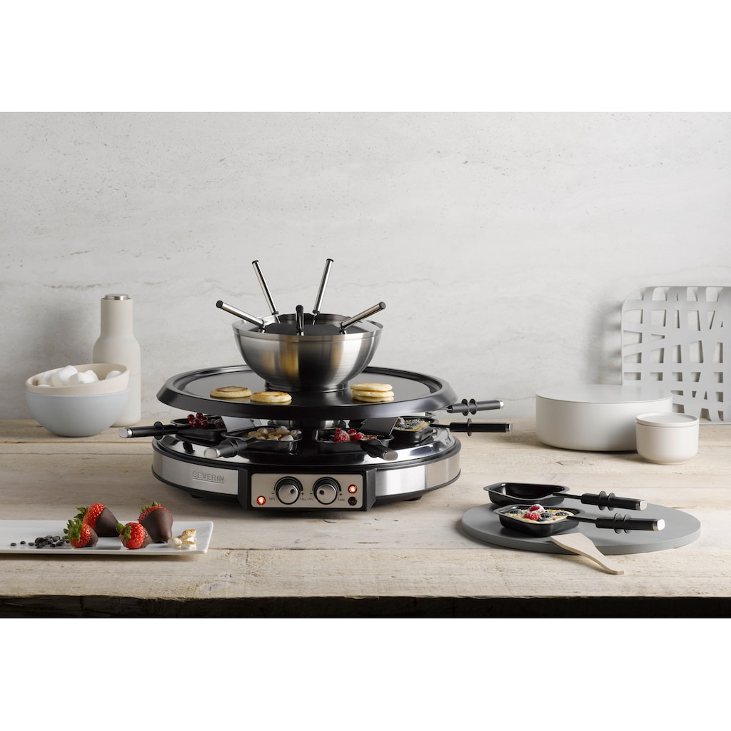 Severin Raclette und Fondue-Set »RG 2348«, 8 St. Raclettepfännchen, 1900 W