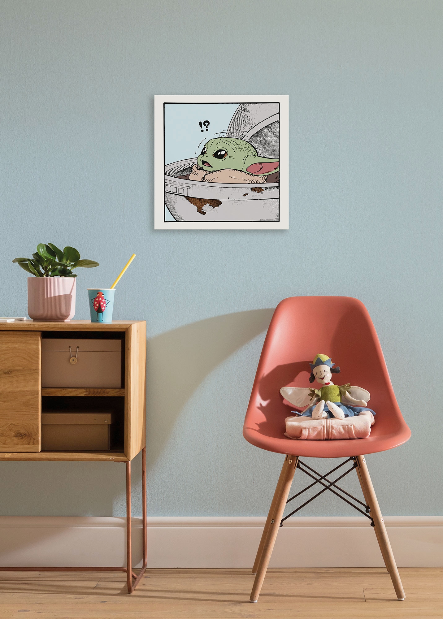 Komar Leinwandbild »Star Wars The Mandalorian Grogu Shocked«, Disney, (1 St.), 40 x 40 cm (Breite x Höhe) - Kinderzimmer, Dekoration
