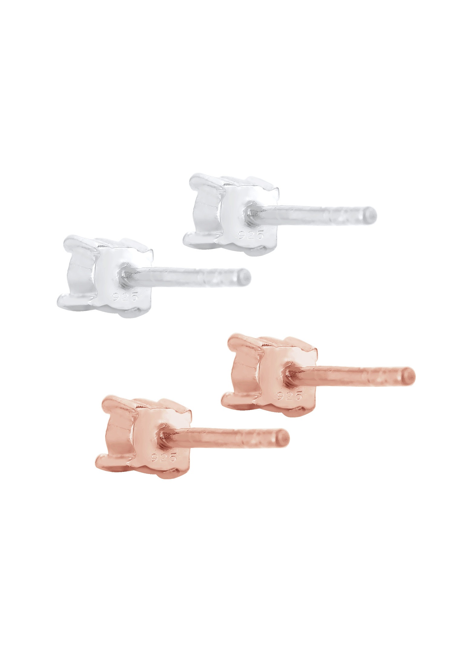 Elli Ohrstecker-Set »Ohrringe Ohrstecker mit Stein Glas Kristalle 2er Set 925 Sterling Silber Bicolor«