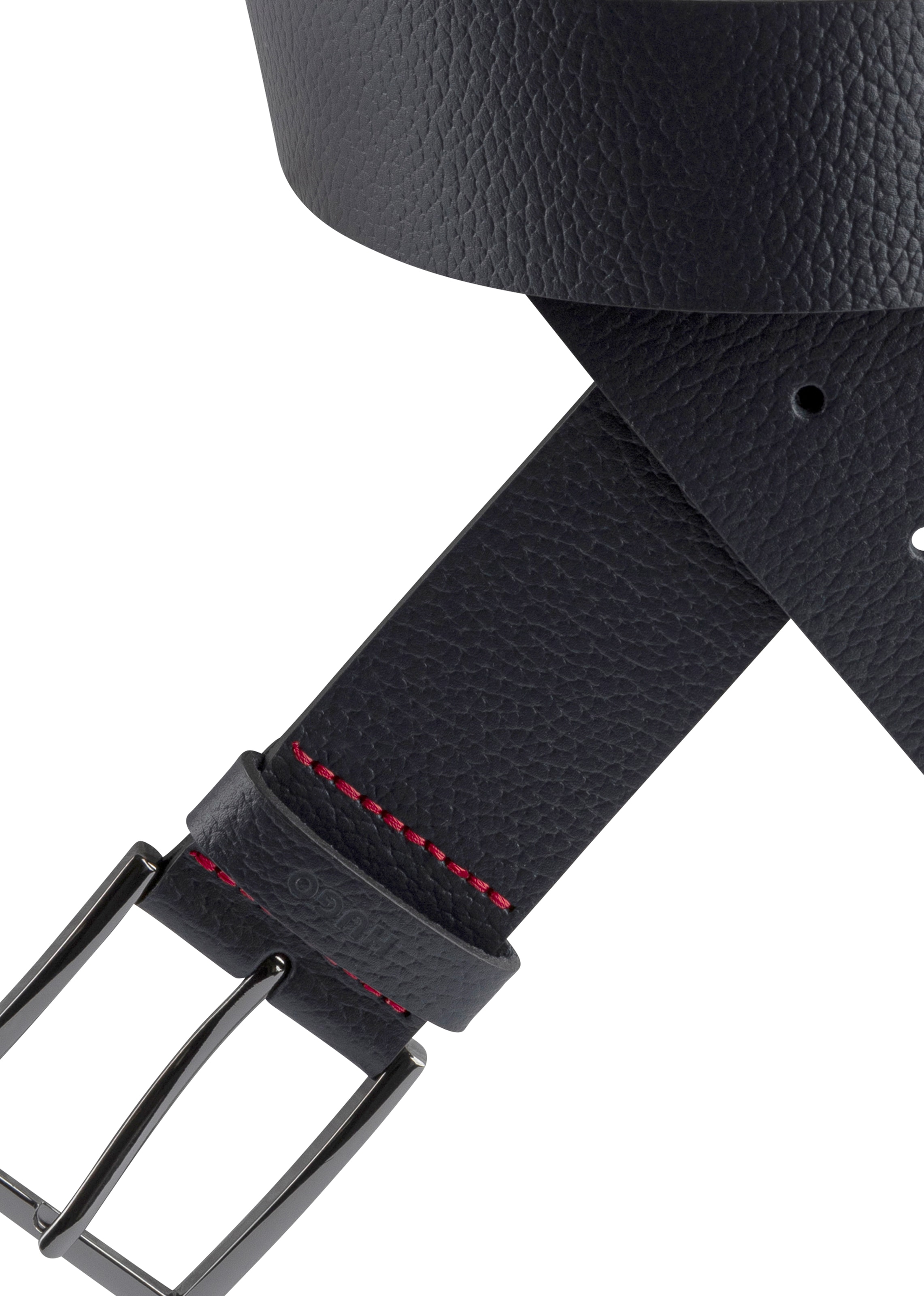 HUGO Ledergürtel »Giaspo-Gr Sz40 10«, mit roter Kontrastnaht