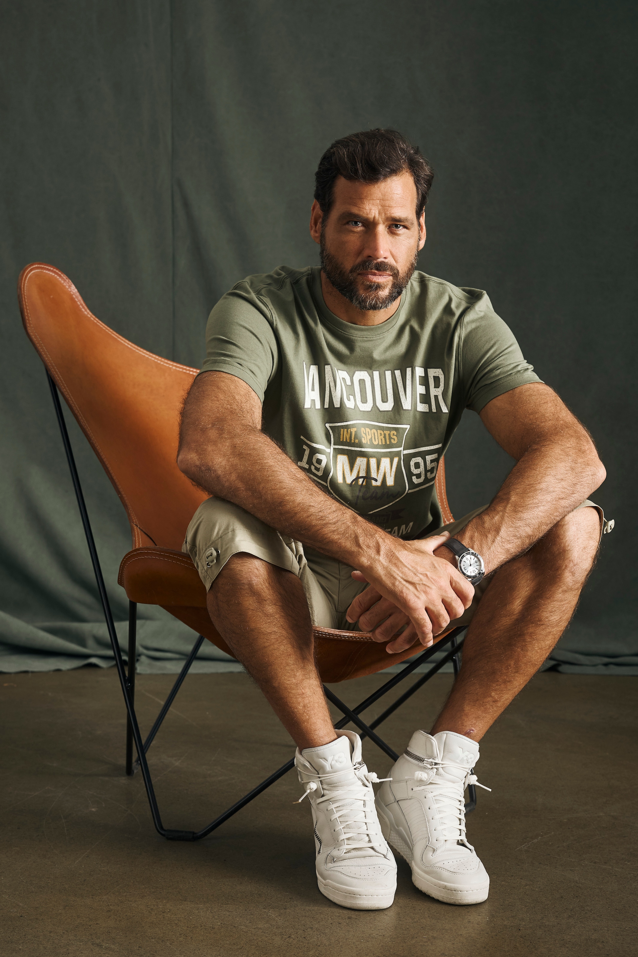 Man's World T-Shirt, Kurzarm, bedruckt, Rundhalsausschnitt, aus Baumwolle