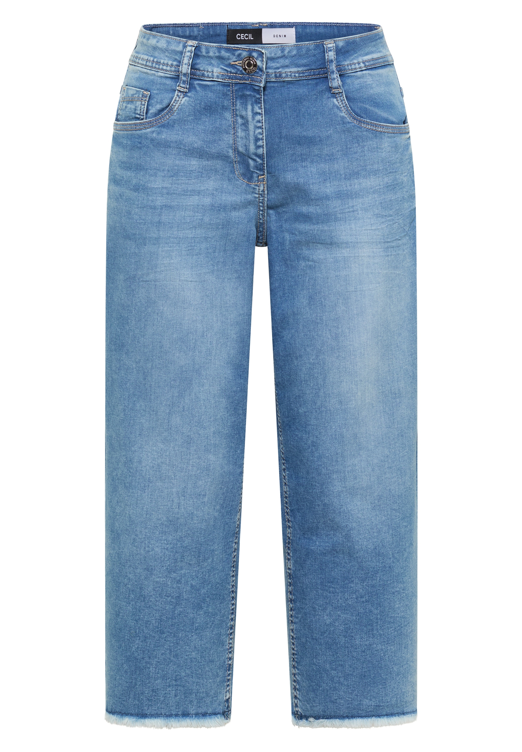 Cecil 3/4-Jeans Loose Fit mit hoher Leibhöhe und weiter Beinform