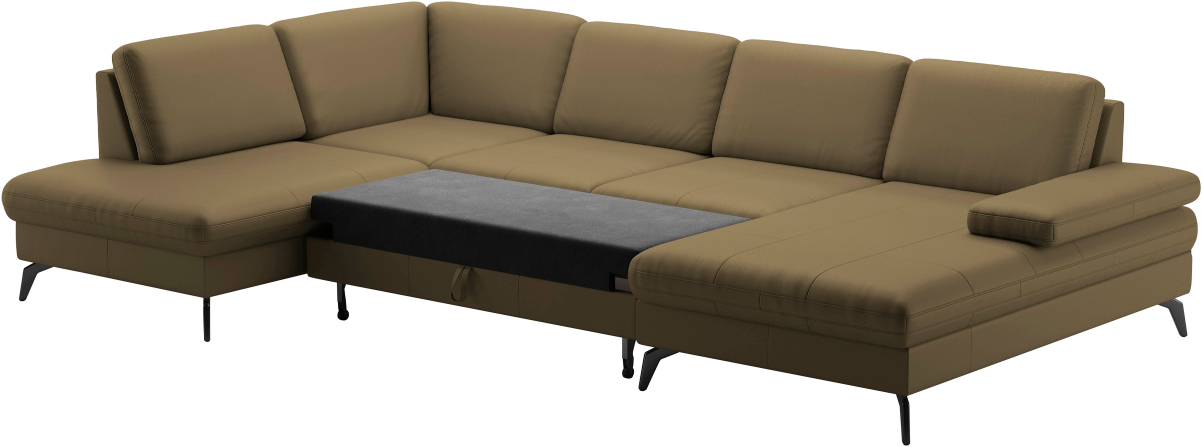 sit&more Wohnlandschaft »Morris U-Form, inkl. Sitztiefenverstellung«, wahlweise mit Armteilverstellung, Bettfunktion & Bettkasten