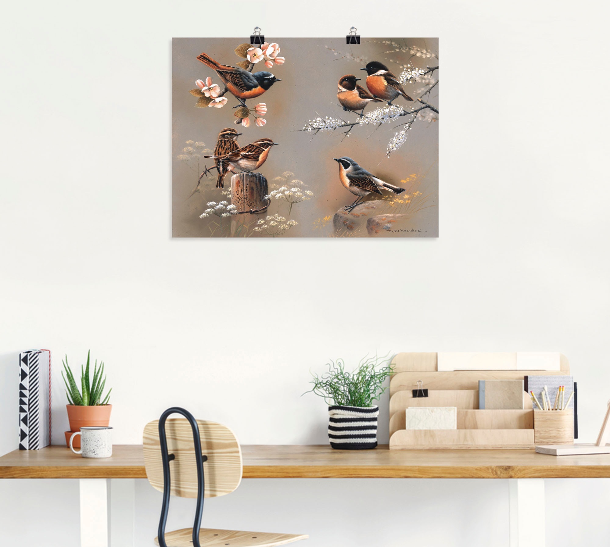 Artland Wandbild »Vogel Komposition«, Vögel, (1 St.), als Leinwandbild, Poster in verschied. Größen