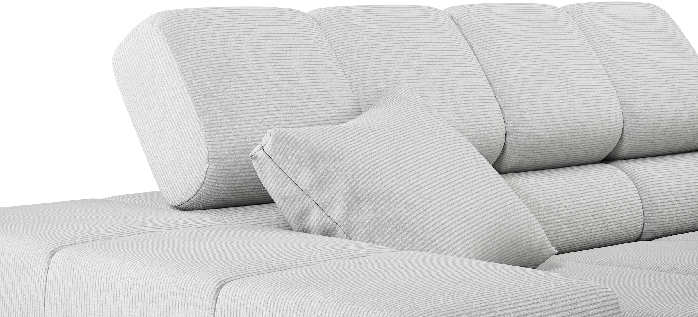 INOSIGN Ecksofa »Ancona incl. Kopfteilverstellung, Breite 319cm, L-Form«, wahlweise motorische Sitztiefenverstellung, auch in Cord + Easy Care