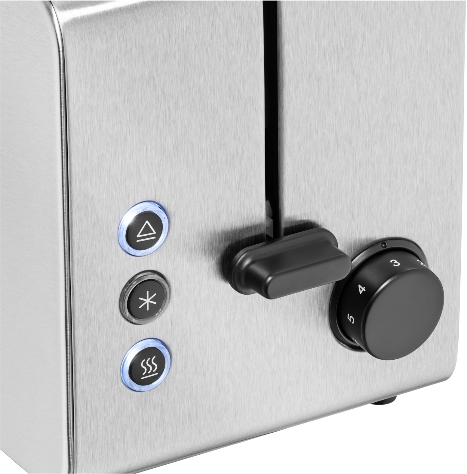 WMF Toaster »Stelio Edition, 2-Schlitz-Toaster, Brötchenaufsatz, 7 Bräunungsstufen«, 2 kurze Schlitze, für 2 Scheiben, 1050 W, Brotzentrierung, Krümelschublade, seidenmattes Cromargan Gehäuse