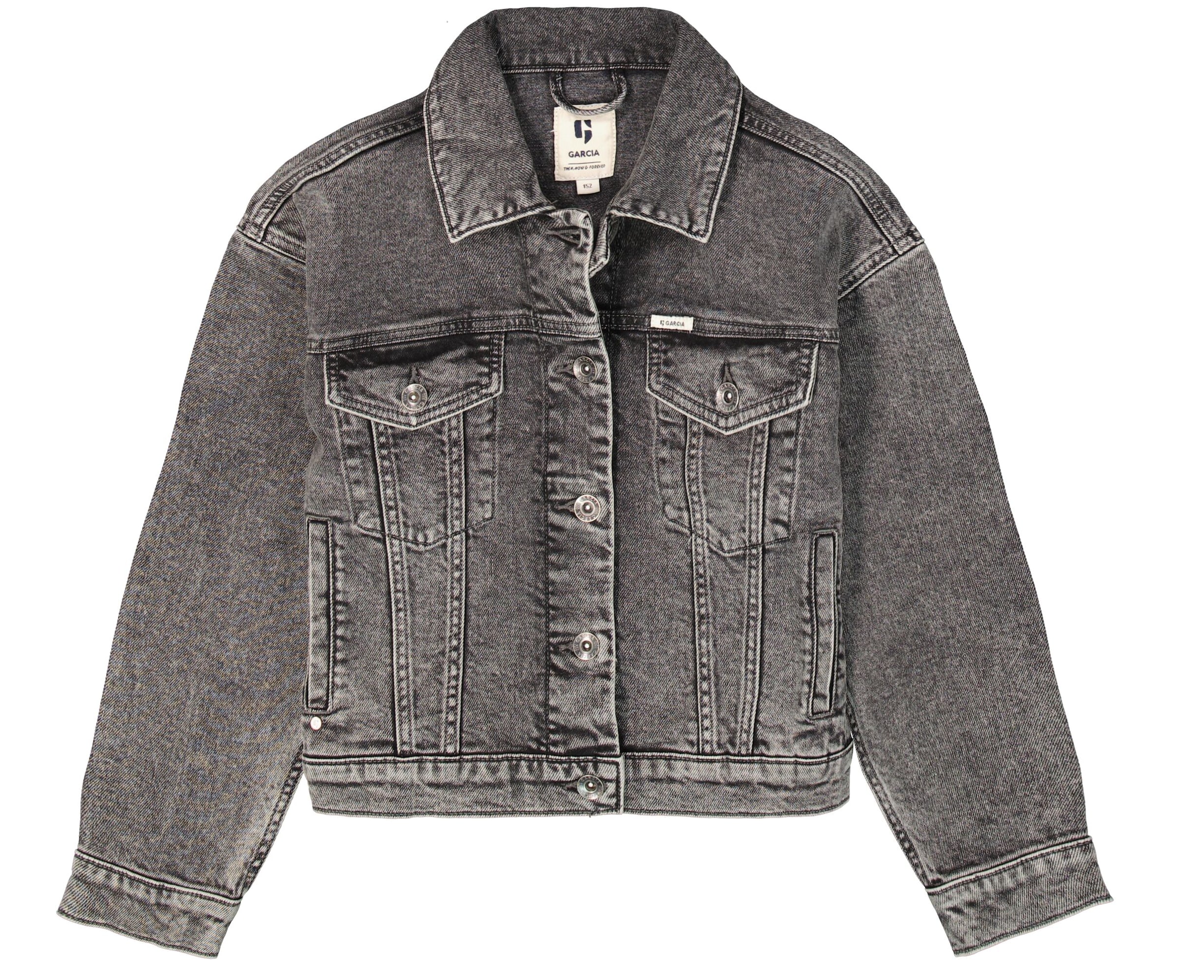 Garcia Jeansjacke, ohne Kapuze, mit Stretch und Knopfleiste