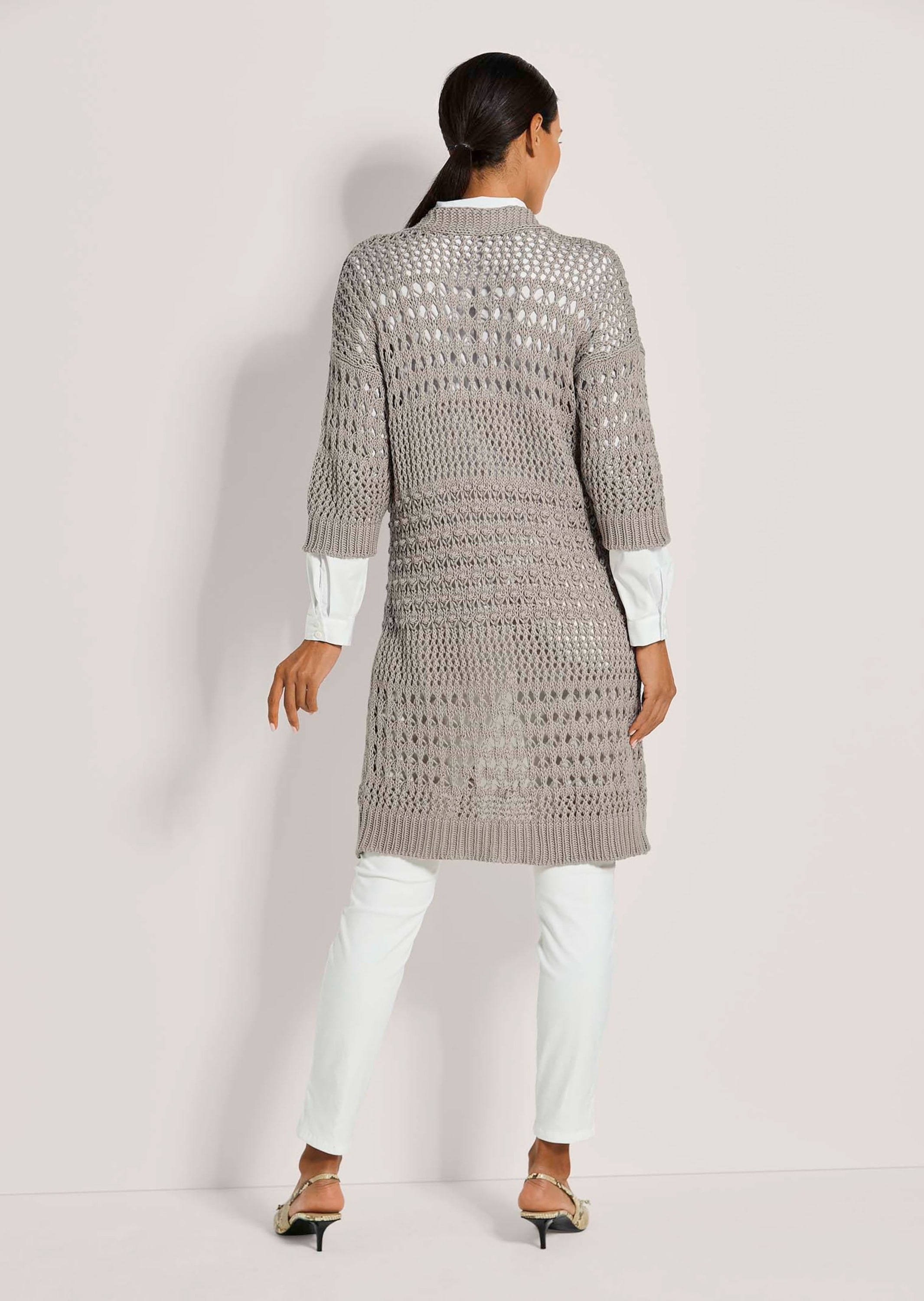 MADELEINE Strickjacke »Strickjacke Lange Strickjacke mit Ajour-Muster«