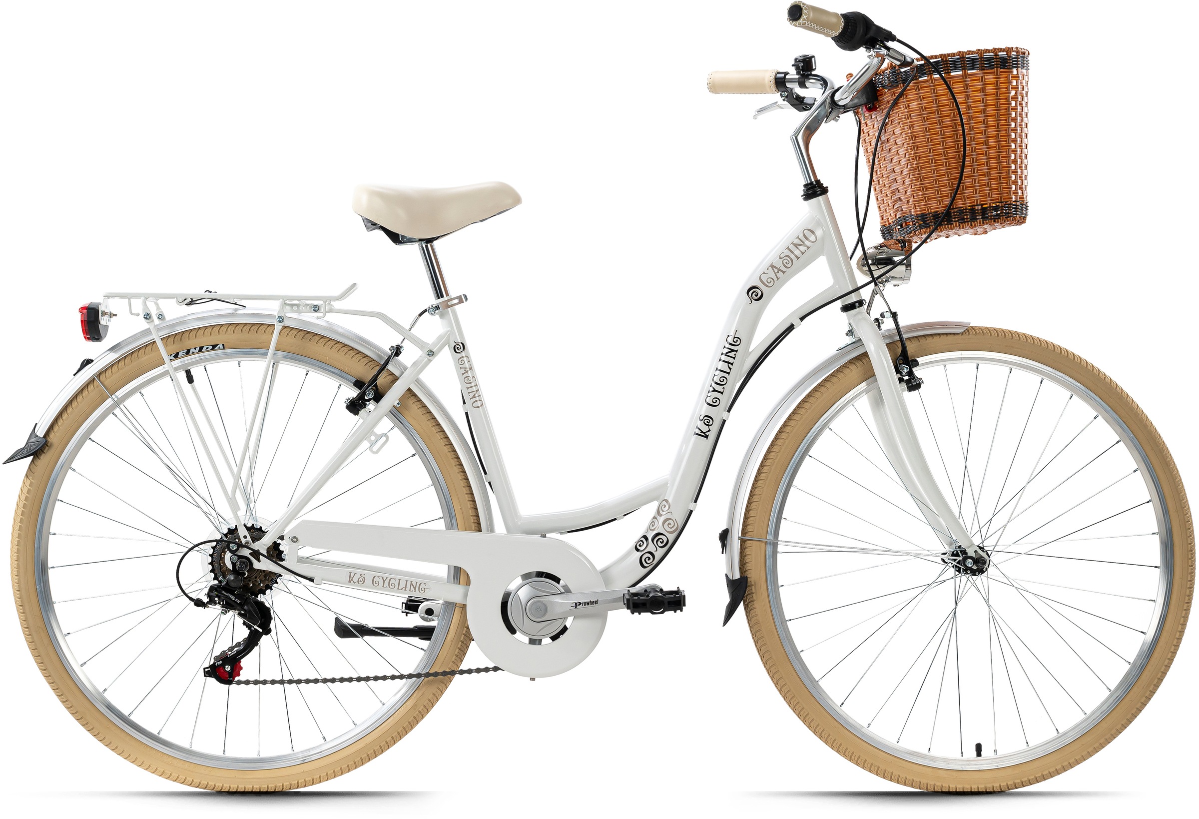 Ks Cycling Cityrad »Casino« 6 Gang Shimano Tourney Schaltwerk Kettenschaltung für Damen in weiß, Größe 28 Zoll (71,12 cm)