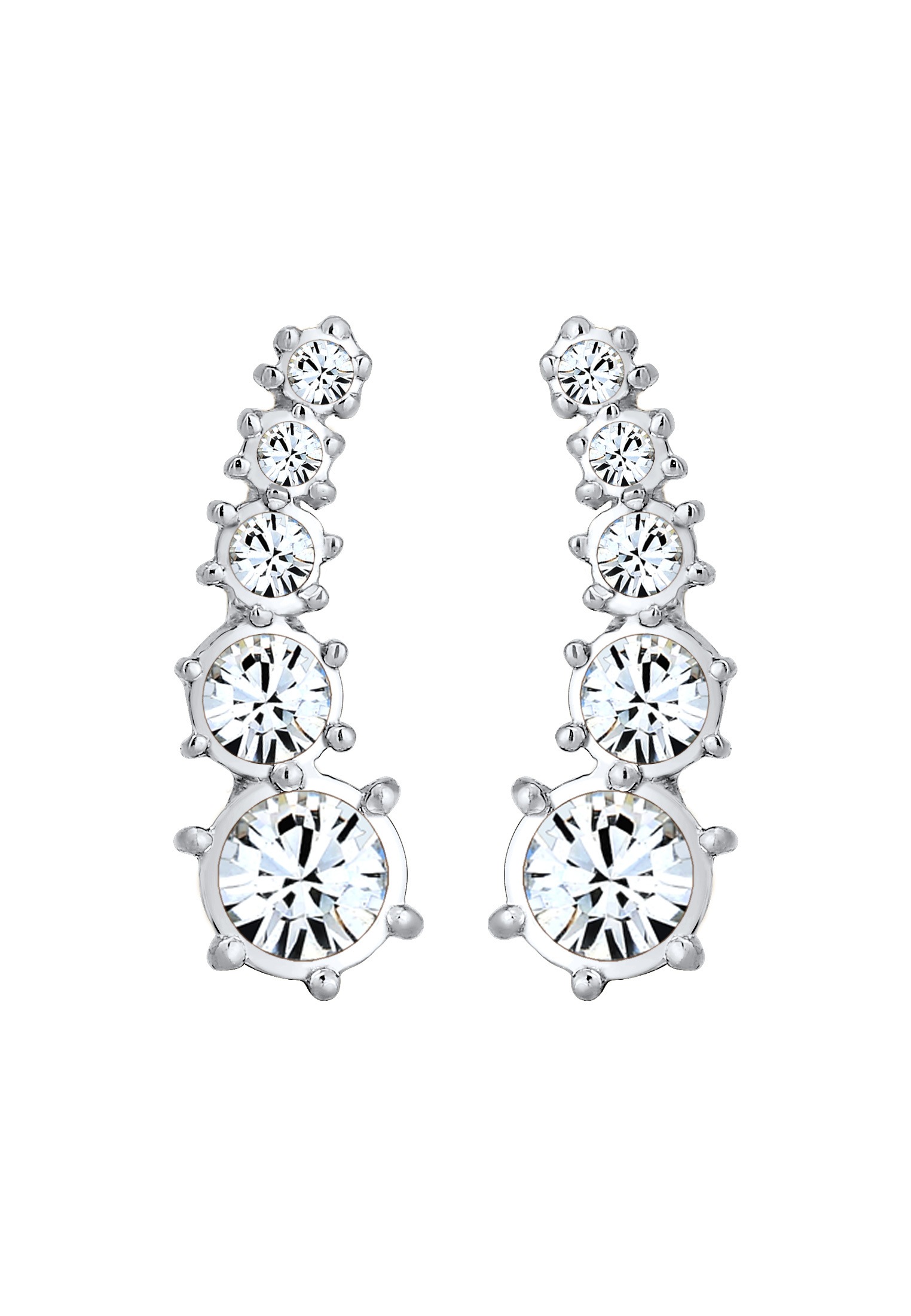 Elli Paar Ohrstecker »Ohrringe Earcuff Klassik Kristalle 925 Silber«