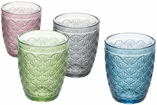 Villa d'Este Gläser-Set »Deco«, (Set, 4 tlg.), Wassergläser-Set 240 ml, 4-teilig