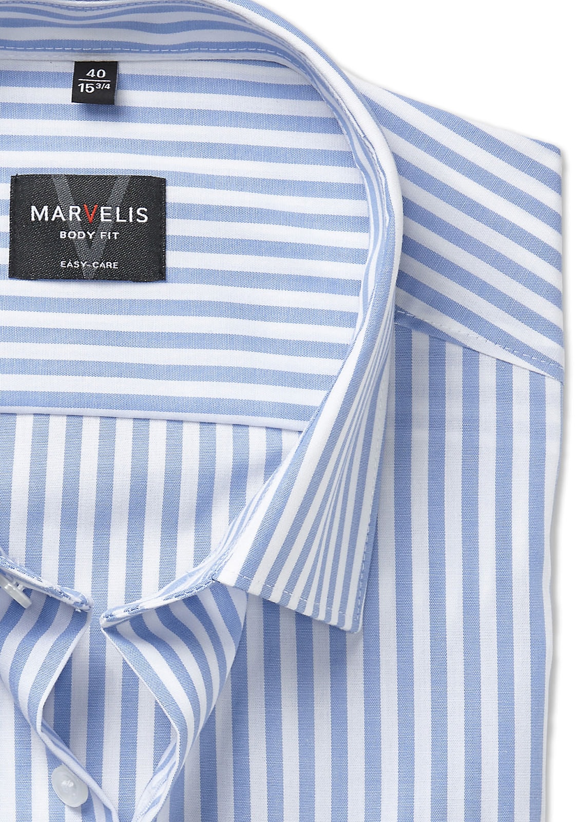 MARVELIS Langarmhemd Businesshemd, bügelleicht, body fit