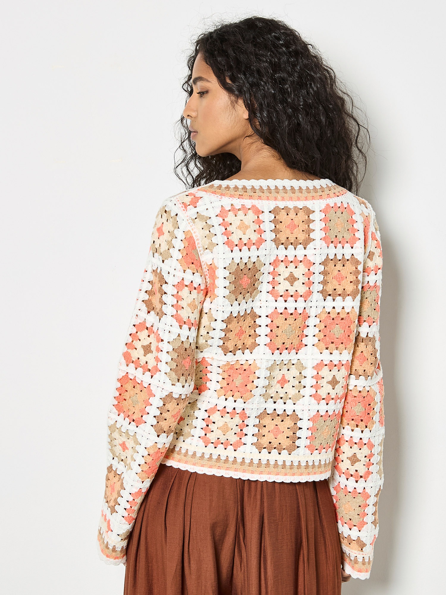 Apricot Strickpullover »Pullover« mit Häkelquadraten
