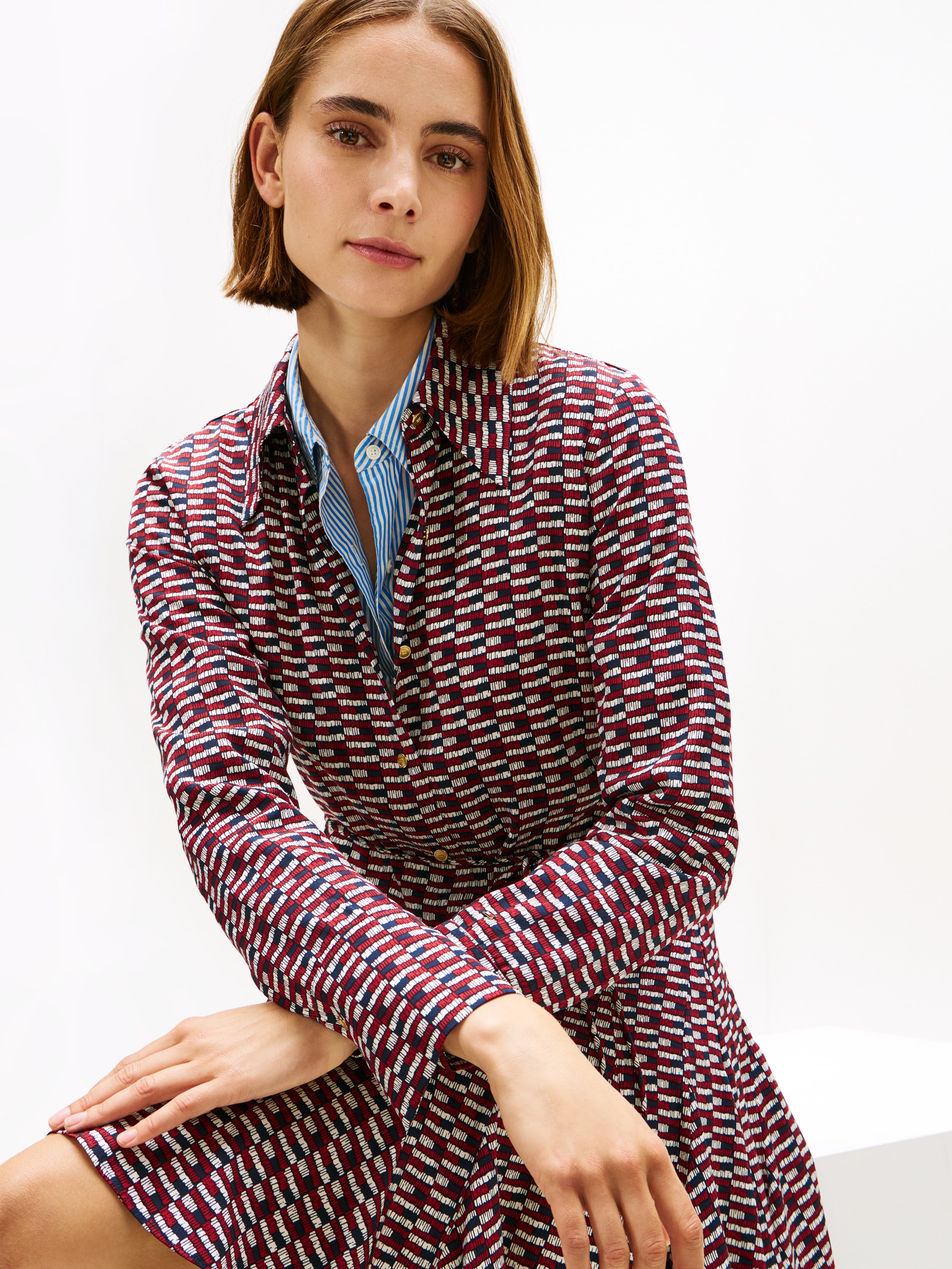 Tommy Hilfiger Minikleid »VIS TWILL LS MINI DRESS«