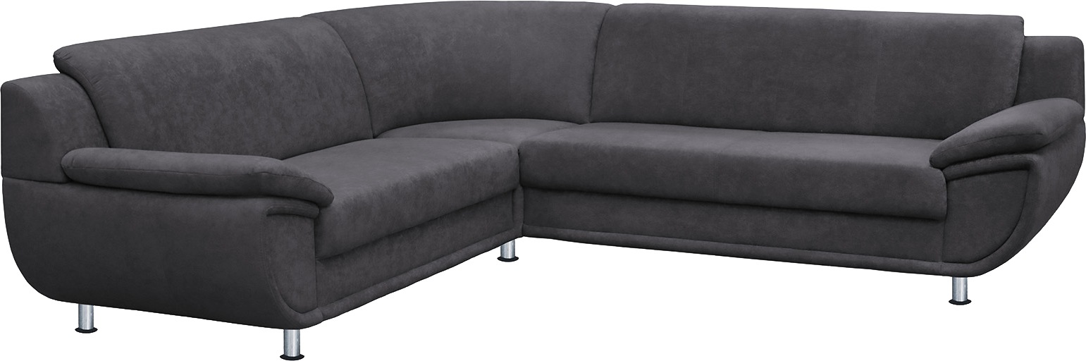 TRENDMANUFAKTUR Ecksofa »Rondo wahlweise mit Schlaffunktion, bequeme Armlehnen« L-Form, wahlw.mit Federkern, Füße chromfarben, Unser Dauertiefpreis