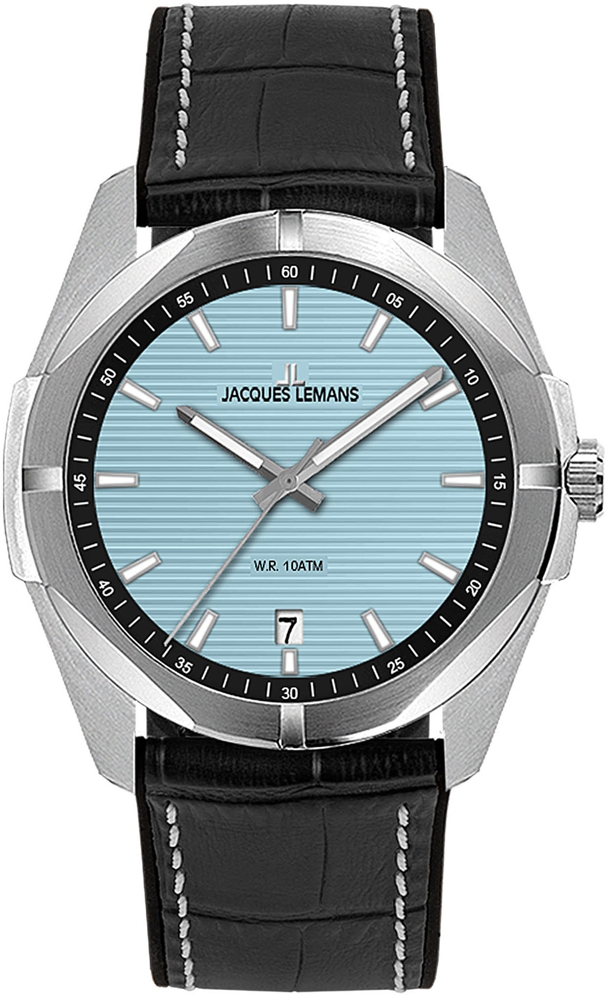 Jacques Lemans Quarzuhr »Monte Carlo«, Armbanduhr, Herrenuhr, Datum, Leuchtzeigergehärtetes Crystexglas