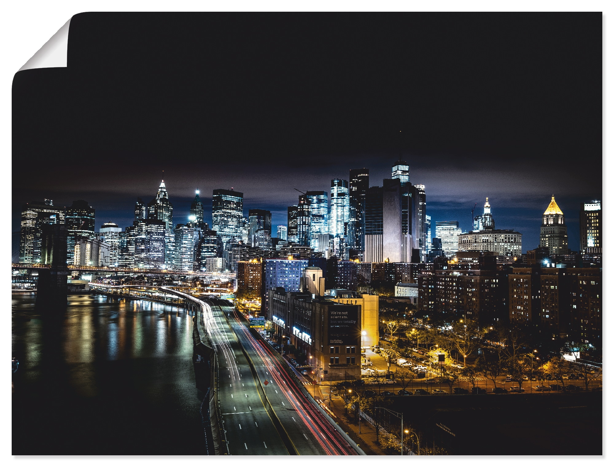 Artland Wandbild »Nacht in New York«, Amerika, (1 St.), in vielen Größen & Produktarten - Alubild / Outdoorbild für den Außenbereich, Leinwandbild, Poster, Wandaufkleber / Wandtattoo auch für Badezimmer geeignet