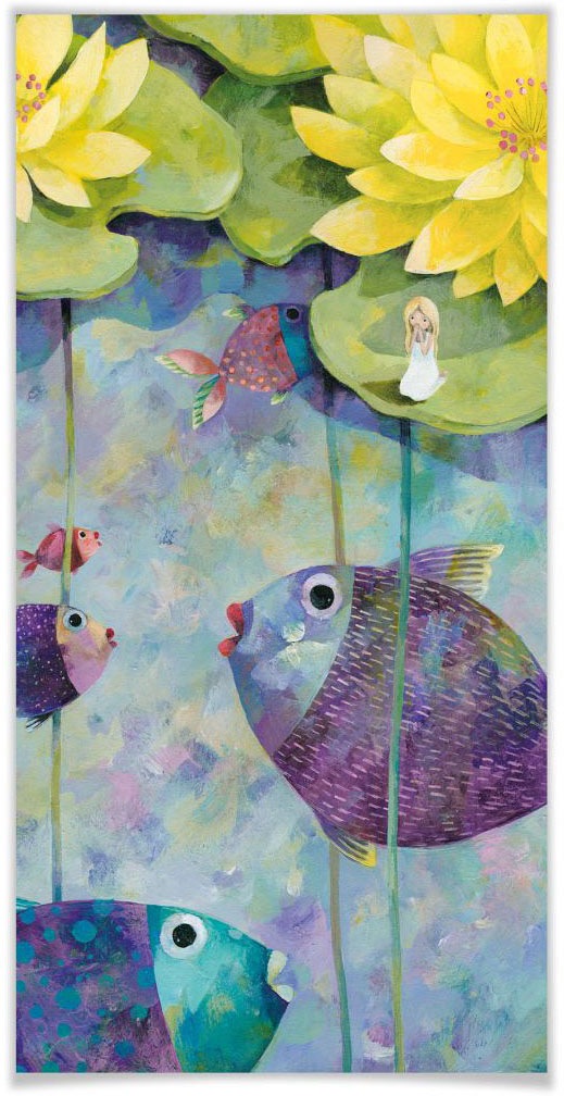 Wall-Art Poster »Märchen Wandbilder Gelbe Seerosen«, Pflanzen, (1 St.), Poster, Wandbild, Bild, Wandposter