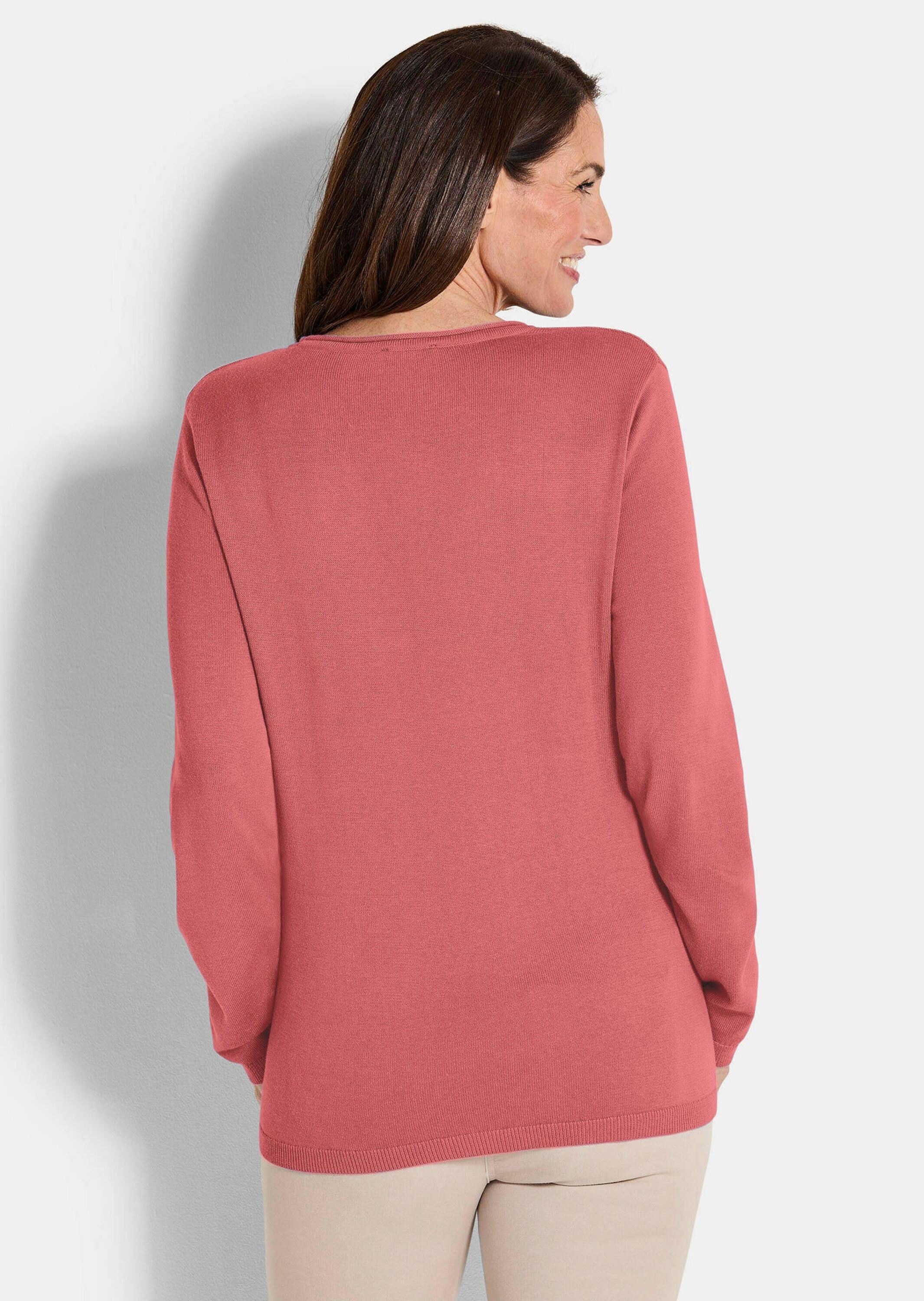 GOLDNER Rundhalspullover »Edler Feinstrickpullover, V-Ausschnitt« Rund-V-Ausschnitt