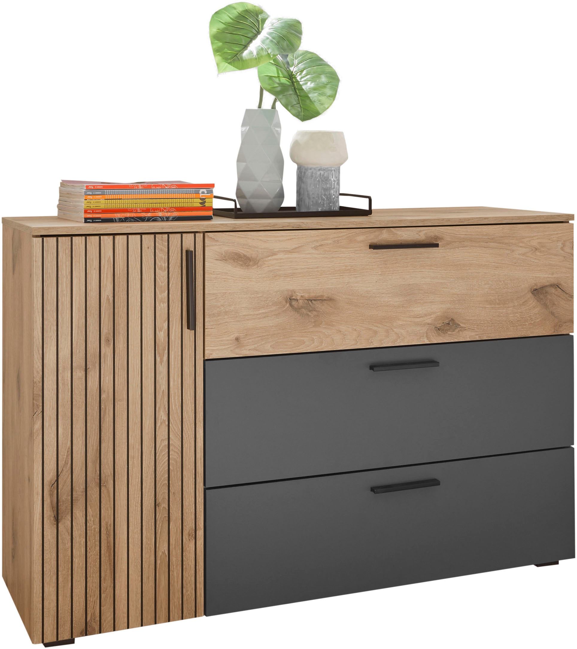 Schlafkontor Kombikommode »Daria mit 3 Schubkästen und Rillenoptik«