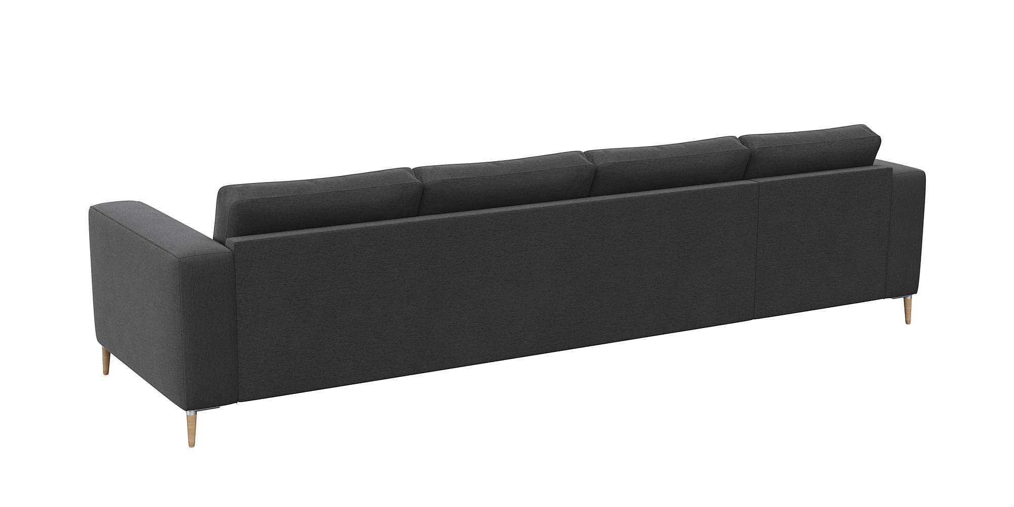 FLEXLUX Ecksofa »Fiore, super bequem durch hochwertigen Sitzaufbau mit Kaltschaum«, breite Armlehnen, Füße Alu+ Eiche, L-Form