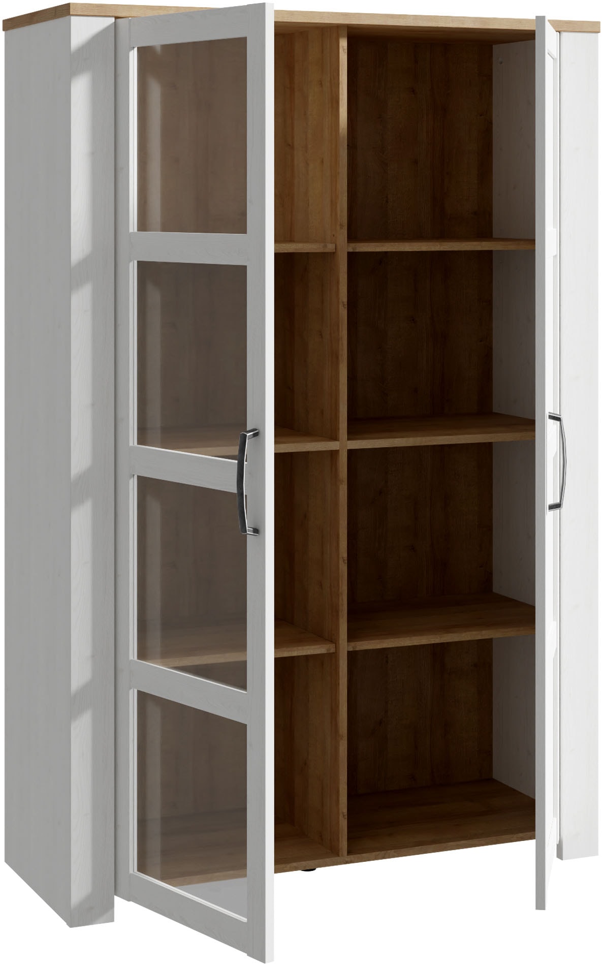 FORTE Highboard »Bohol, Vitrine mit Glastüre, viel Stauraum« B/H/T 106,4/160,6/42 cm Beleuchtung optional bestellbar