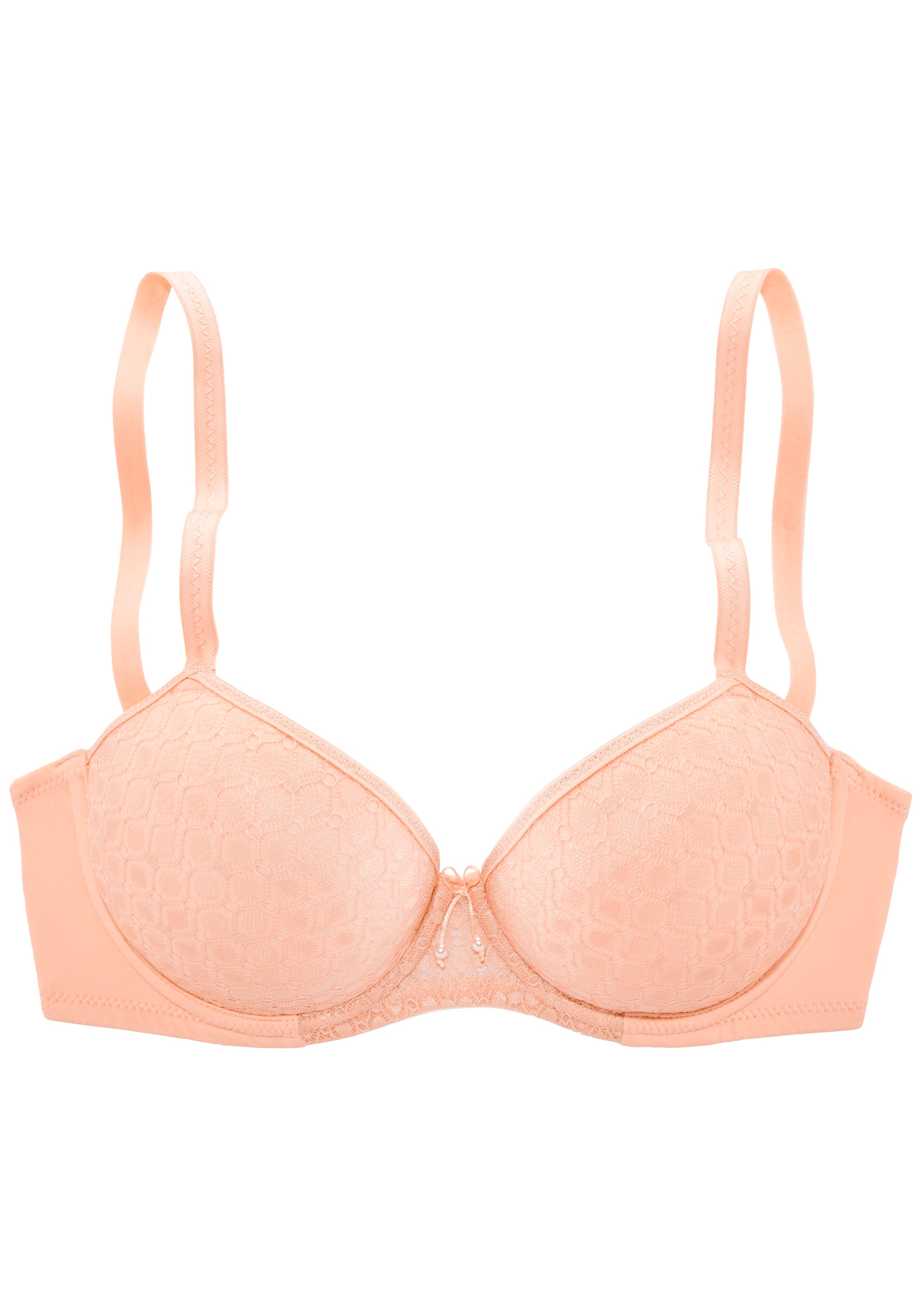 LASCANA Schalen-BH, mit Spitze über nahtlosen Cups, auf Formbügel, Dessous