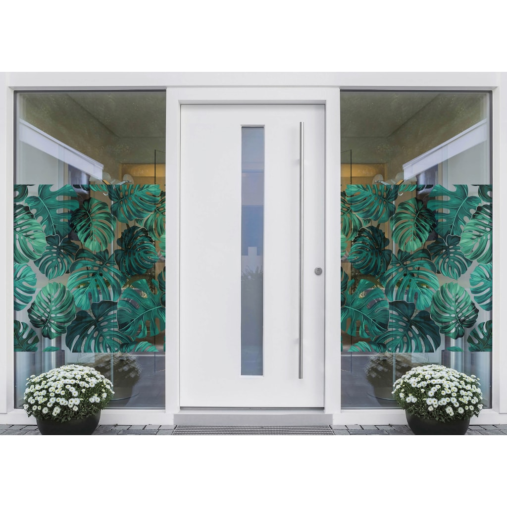 MySpotti Fensterfolie »Look Monstera«, halbtransparent, glattstatisch haftend