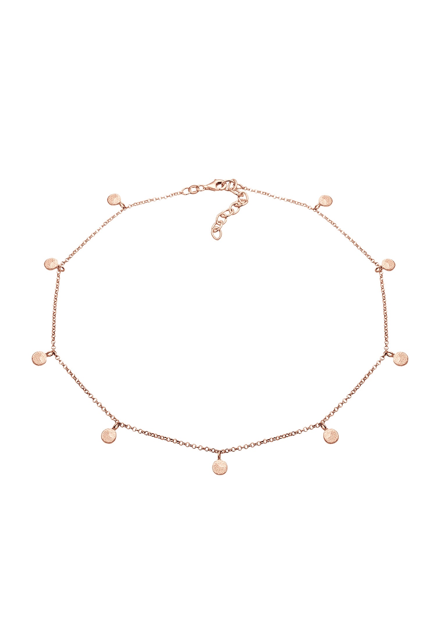 Elli Choker »Halskette Choker Plättchen Coins Matt 925 Silber«