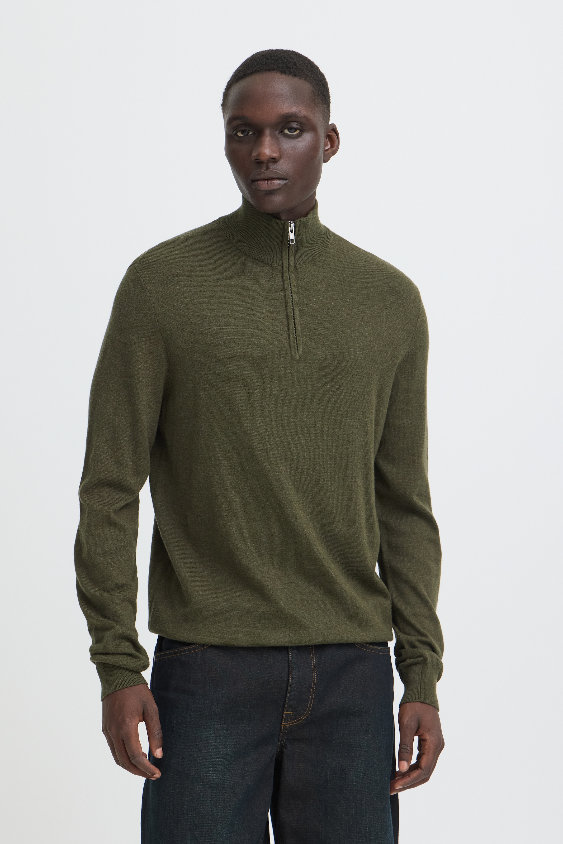 Blend Stehkragenpullover »BHBAGGE HALF ZIPP KNIT« Baumwollmischung, regular fit