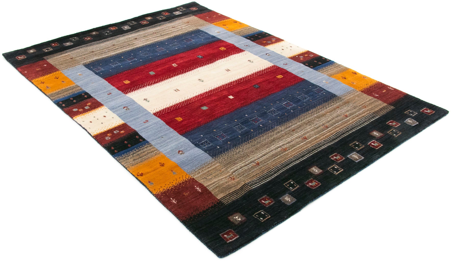 carpetfine Wollteppich »Gabbeh Don«, rechteckig, 15 mm Höhe, reine Wolle, sehr weicher Flor, Wohnzimmer