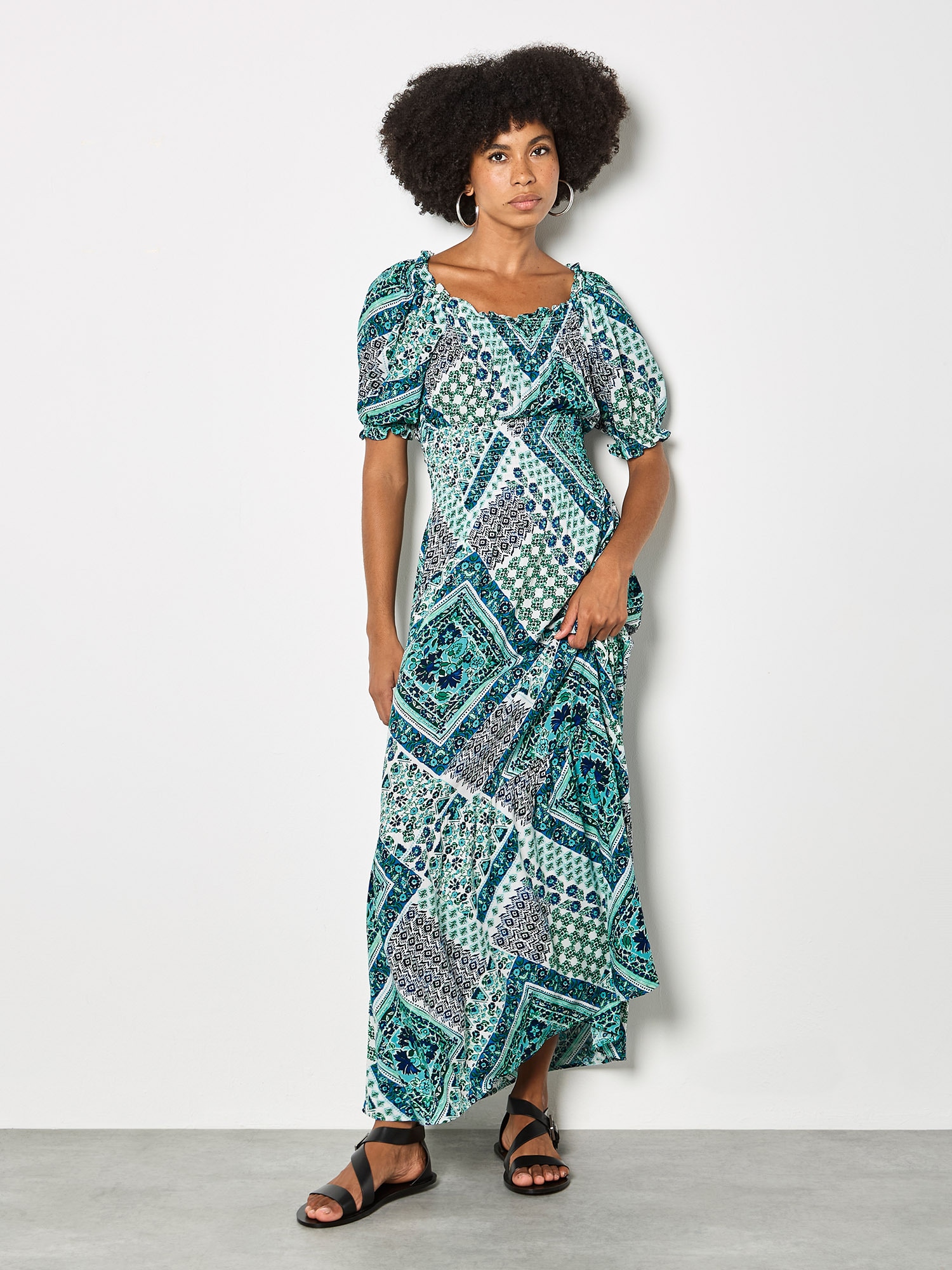 Apricot Maxikleid »Maxikleid im Boho Stil« mit Folk-Print