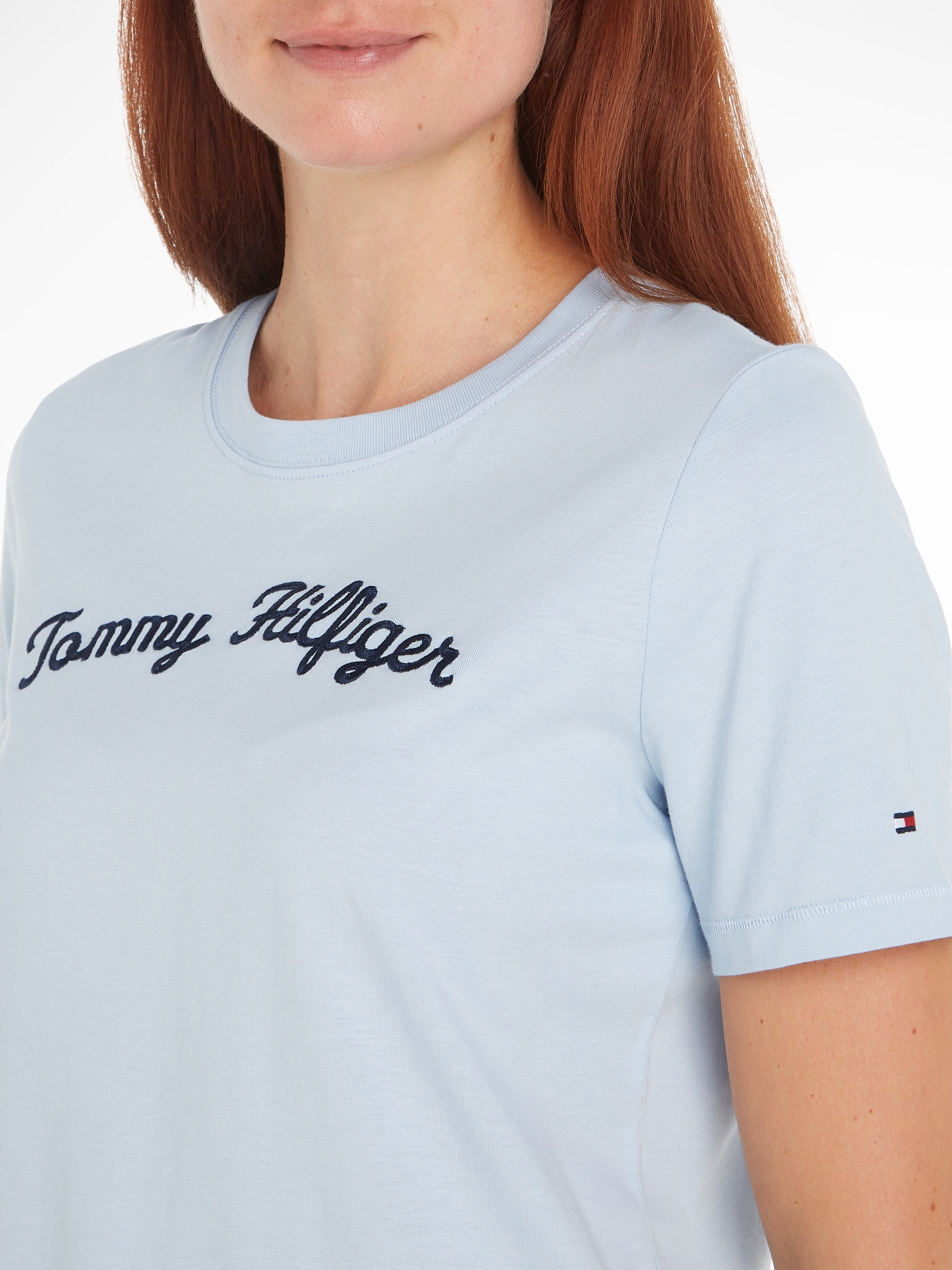 Tommy Hilfiger Kurzarmshirt »REG SCRIPT C-NK SS«, mit Tommy Hilfiger Script Logo-Schriftzug