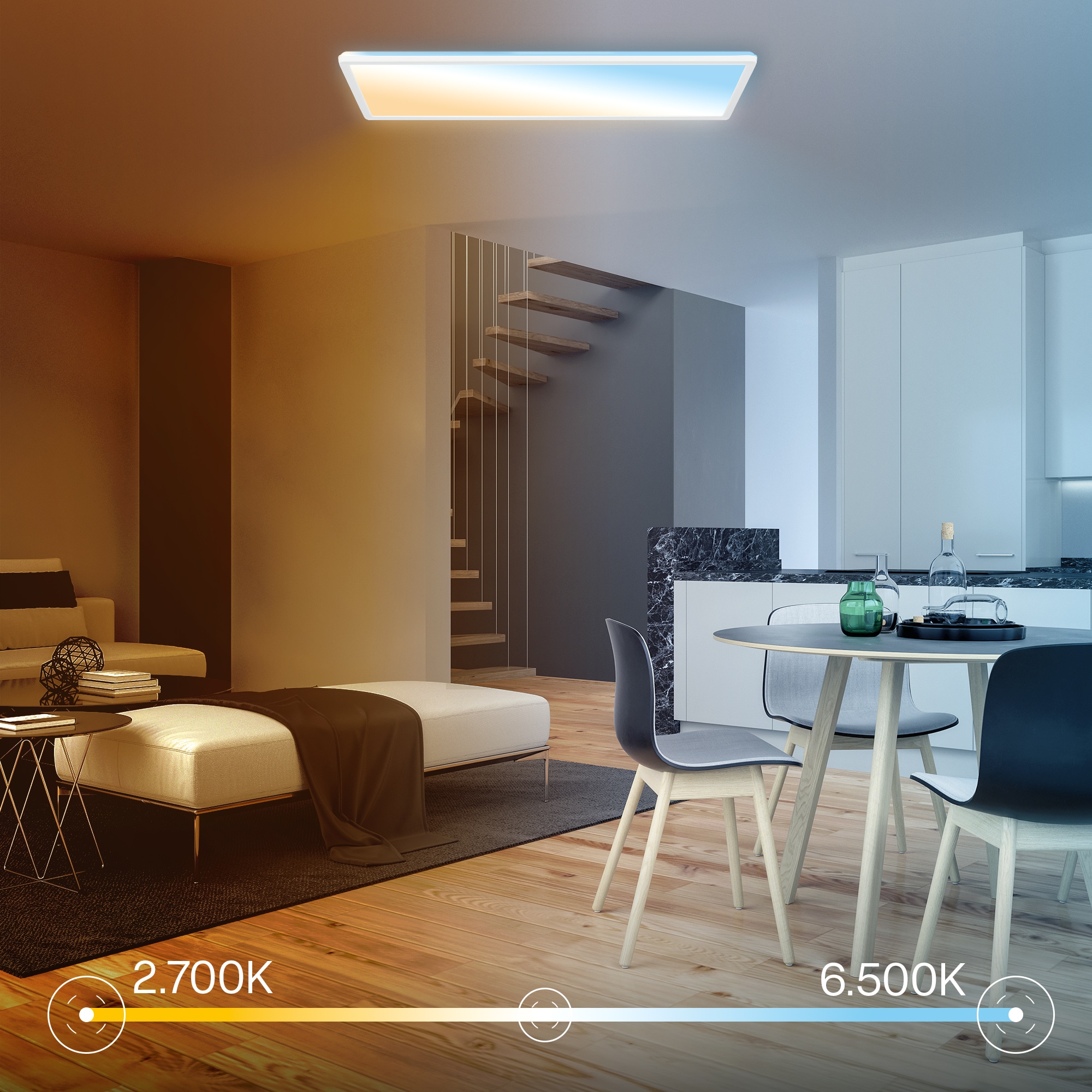 B.K.Licht LED Panel »SHALLOW« LED-Board 1 Stk. Neutralweiß 58x20x3 cm, Badlampe, Badezimmer, Küche, Wohnzimmer